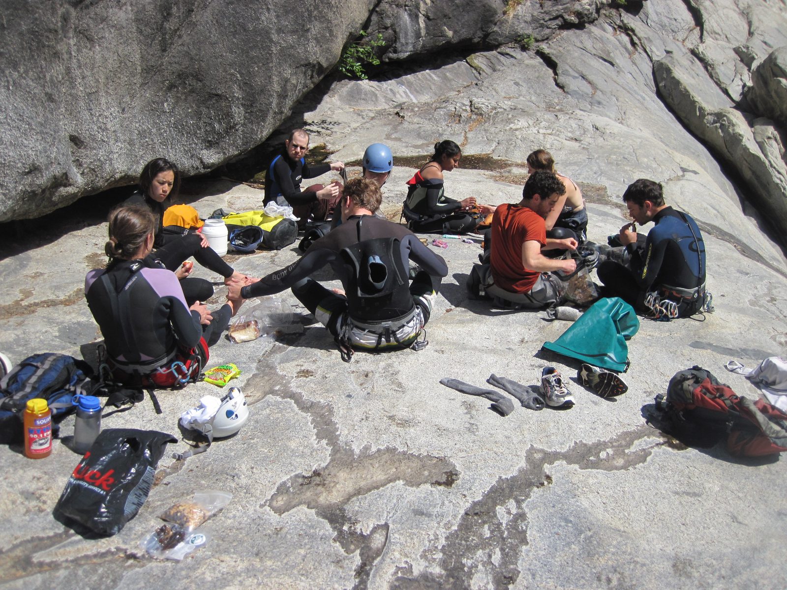 Everyone eating lunch.