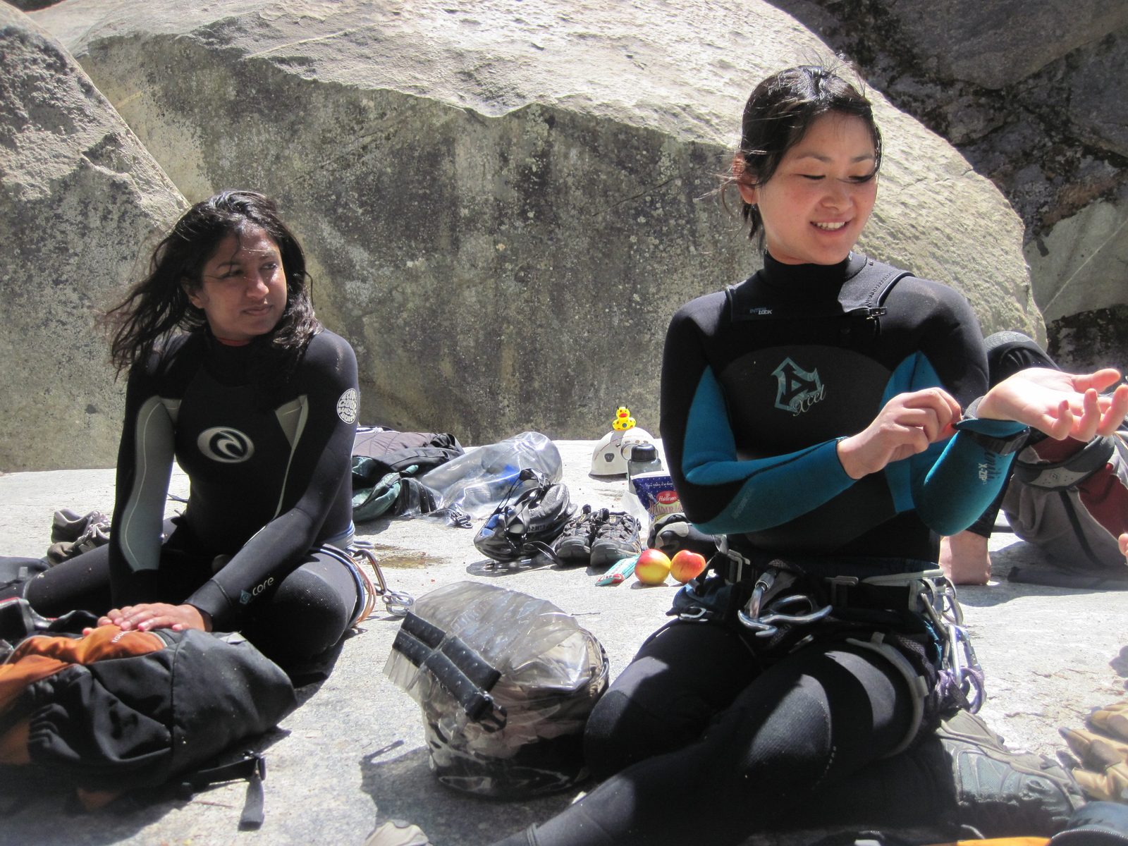 Monica and Aditi at lunch.
