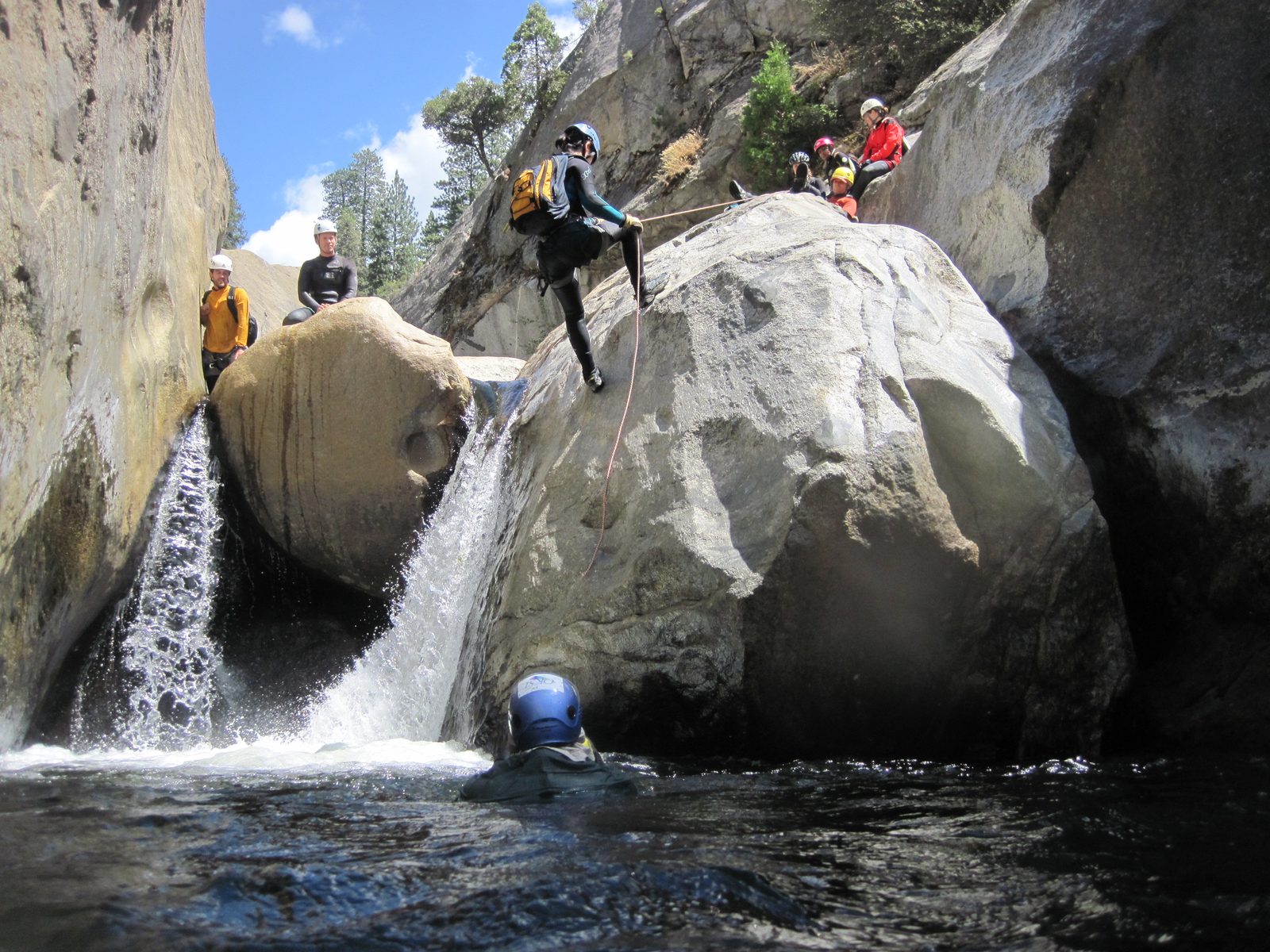 Monica further down. This was a bit tricky not to swing to the left and into the foamy falls.
