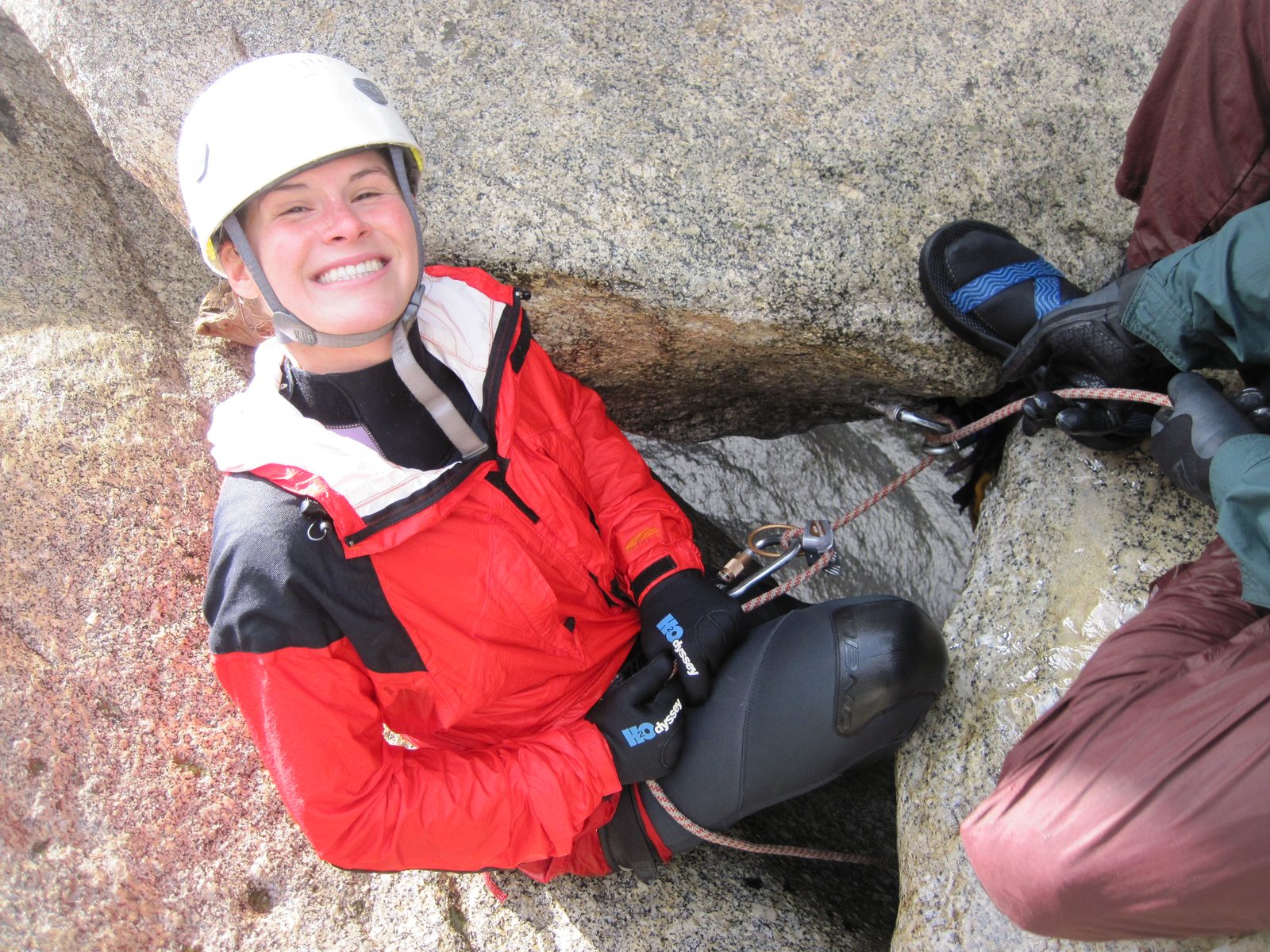 Jill, about to go on rappel.