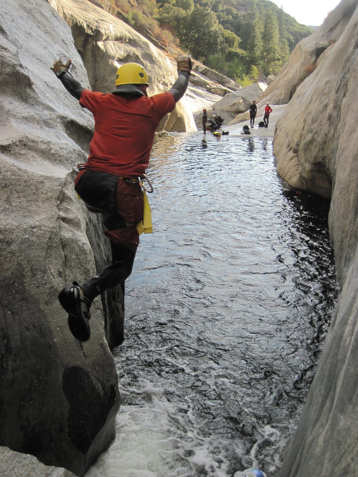 John jumping off the last jump.