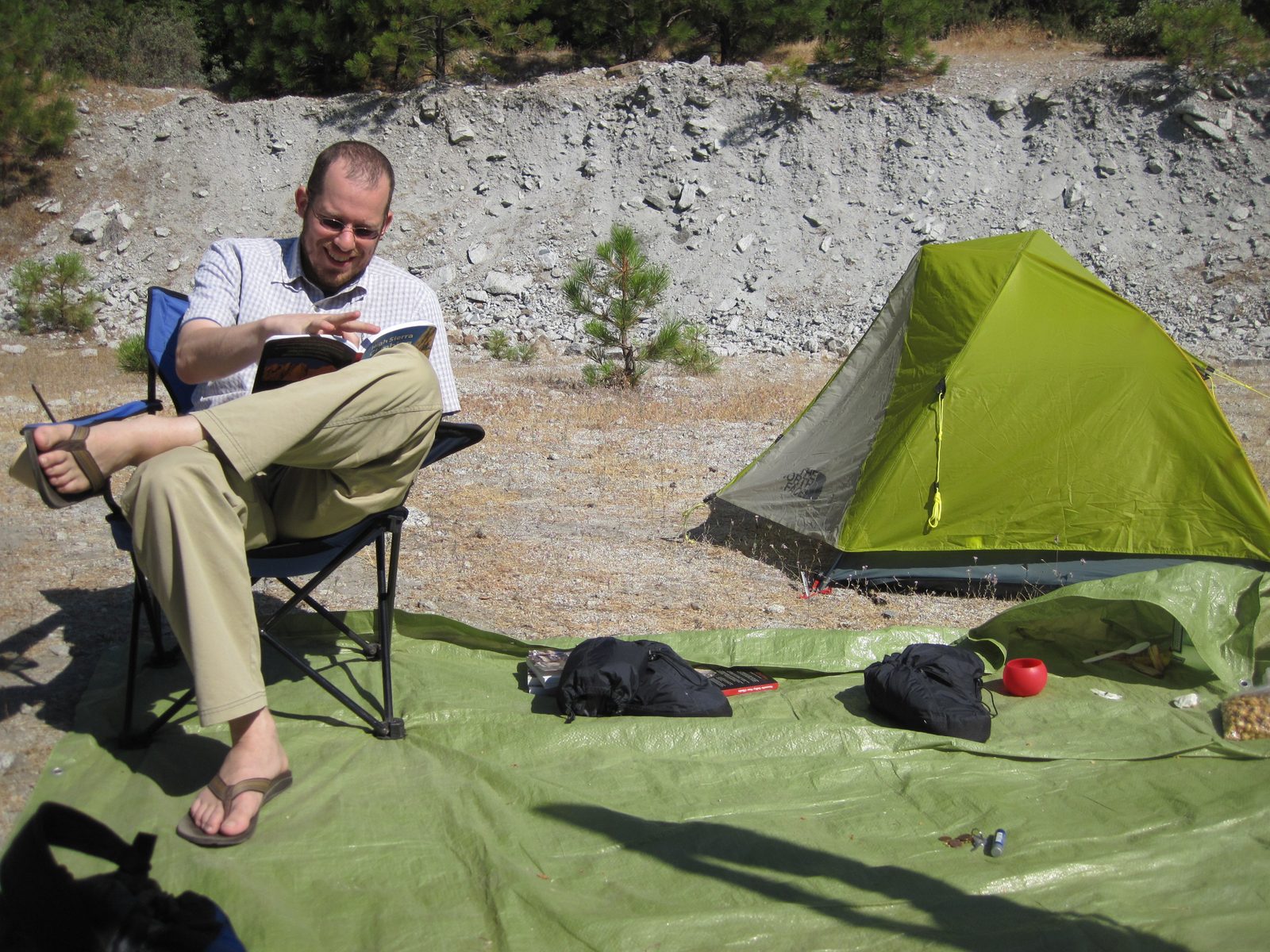 Joel and I spent the morning reading guide books trying to figure out where to go climbing next....