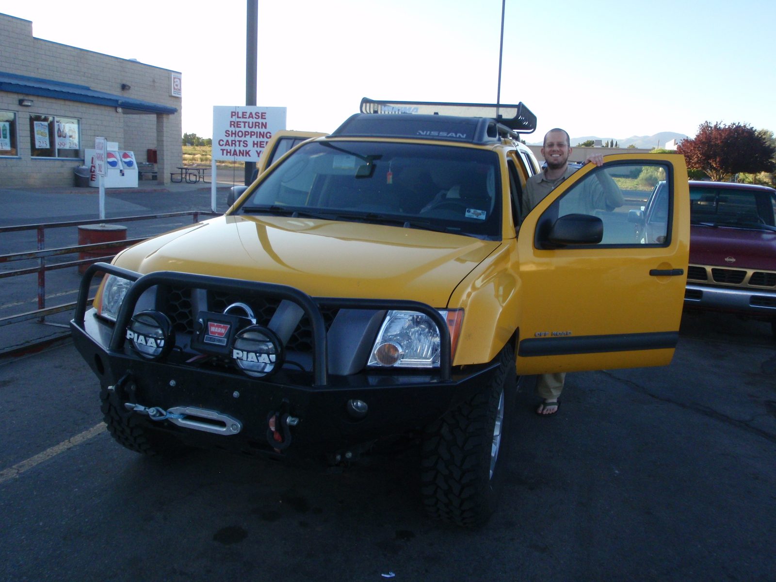 We stop to fill up with gas, and also fill the jerry can with an additional 5 gallons, then...