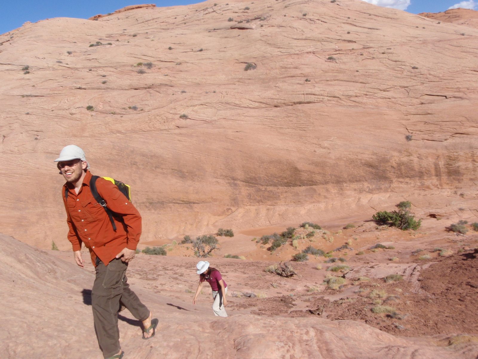 Just a short hike! Then back uphill to camp.