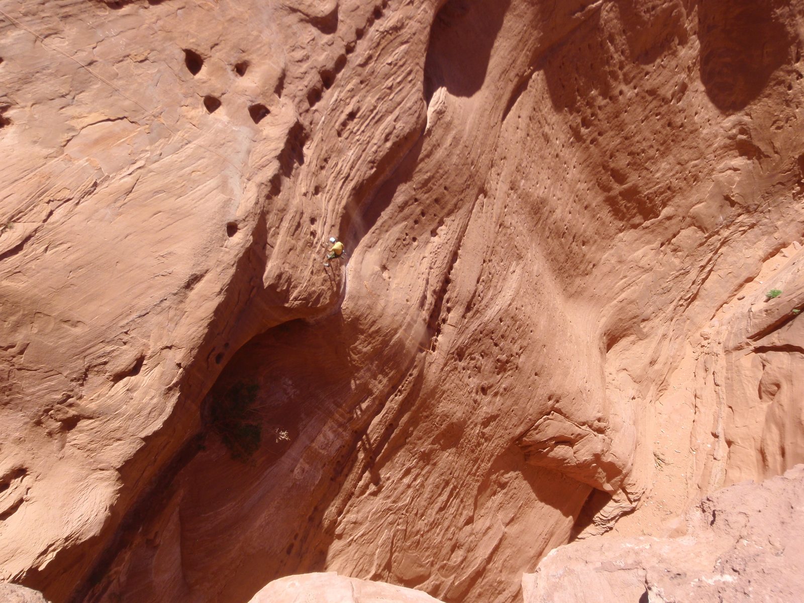 Andy working his way down to the canyon floor 270 feet below.