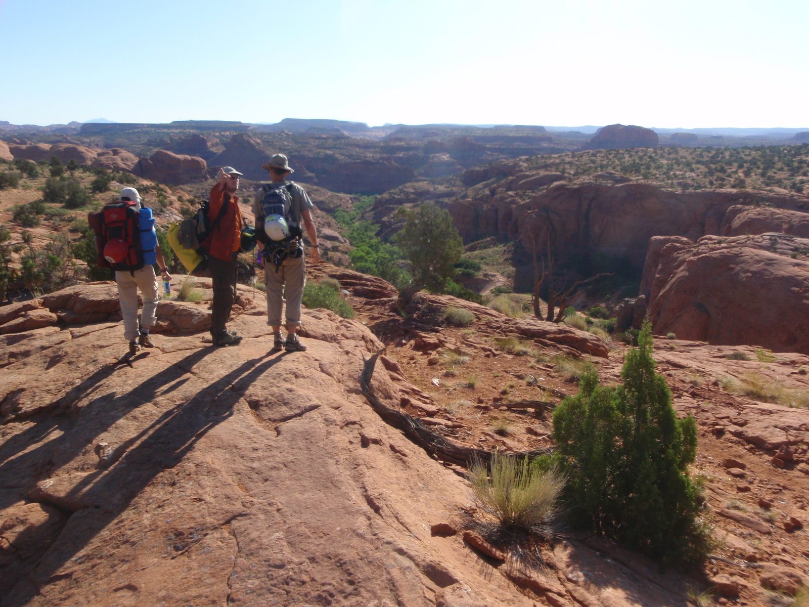 Trying to figure out which way to go and taking note of landmarks so we can find our way back tomorrow.