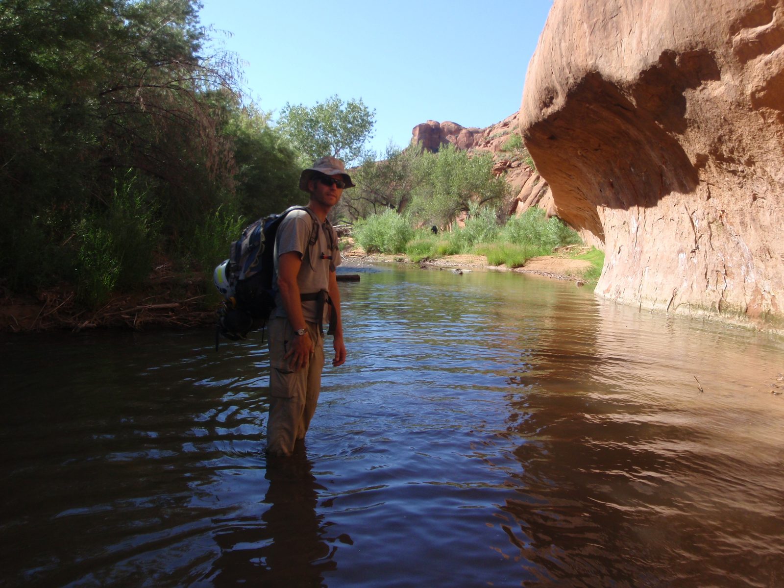 Andy, cooling his heels in the Escalante River.