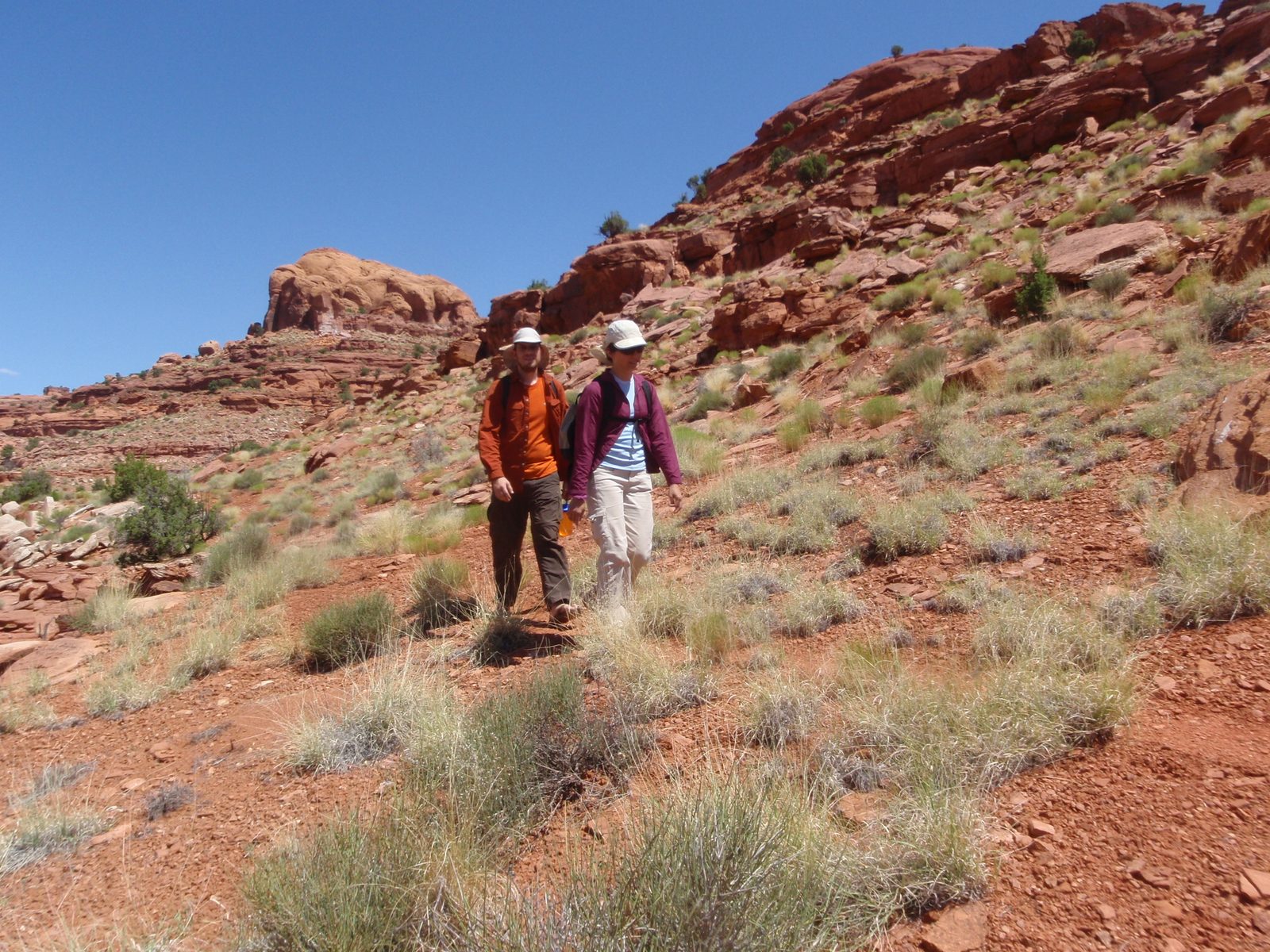 Joel and Turtle, hiking up in the 11am heat.