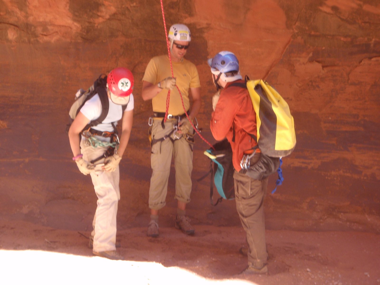 On the canyon floor.