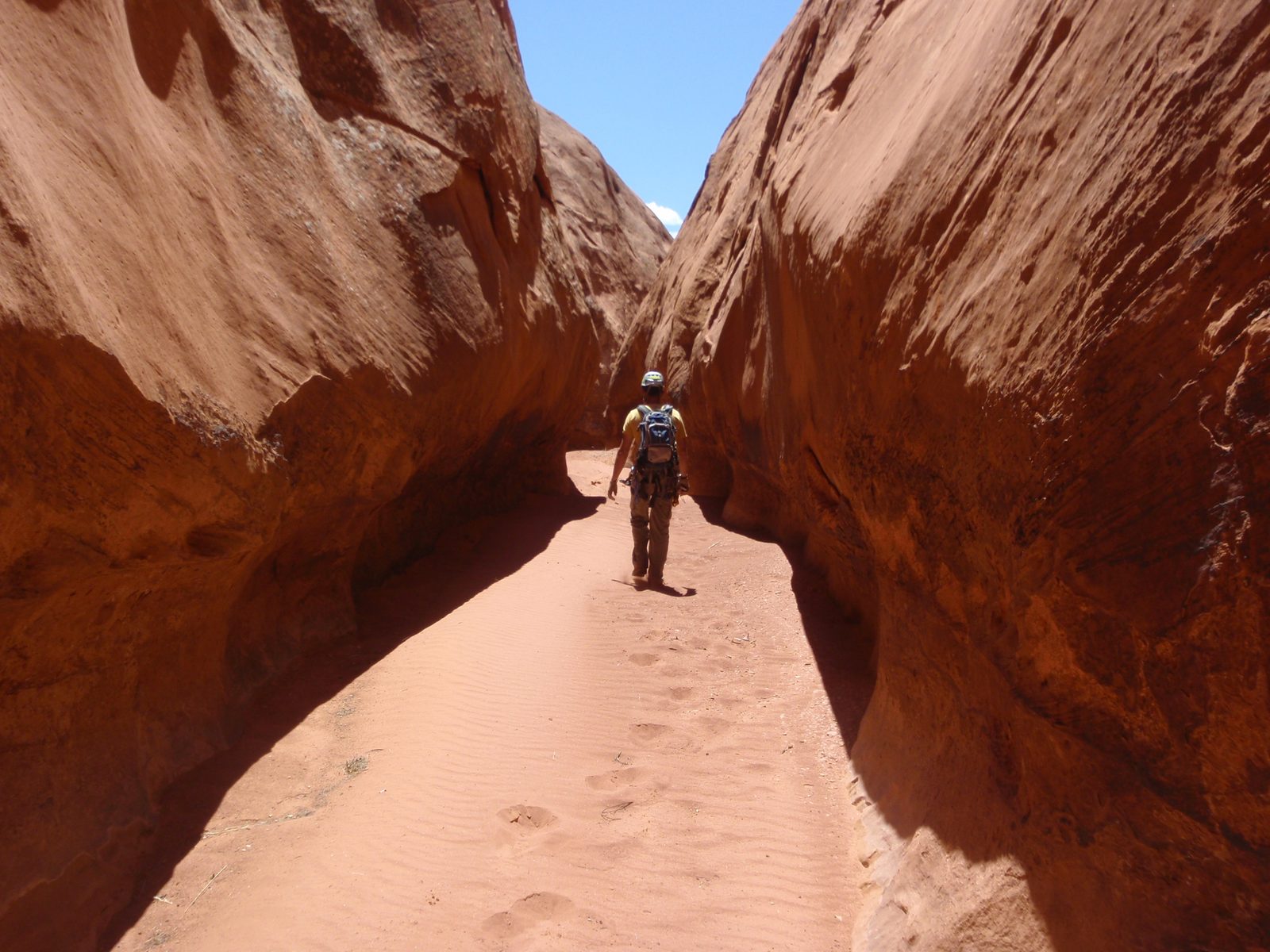 Andy walking through a wider section.