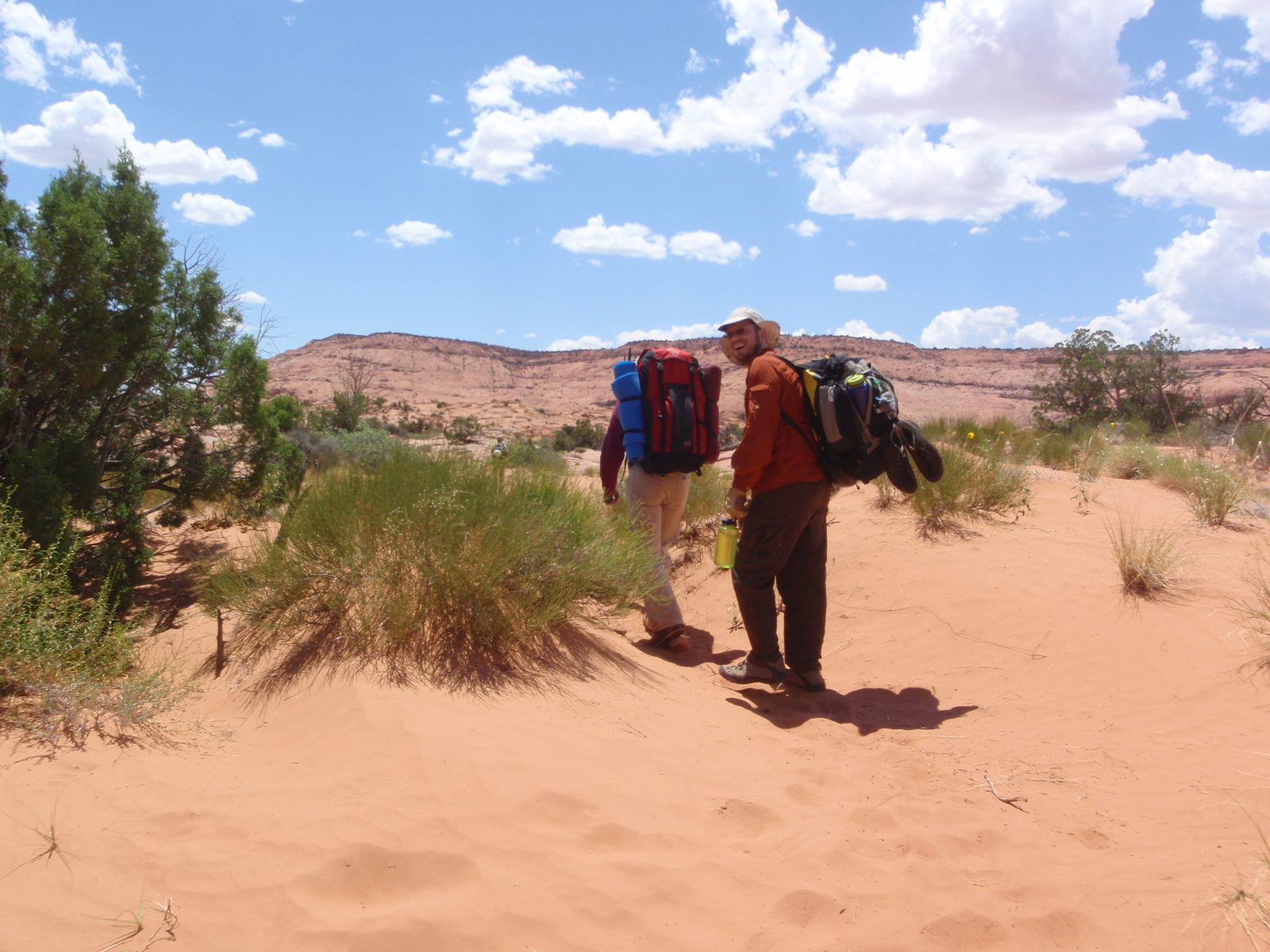 Hiking up to the Egypt Bench. Joel and Turtle.