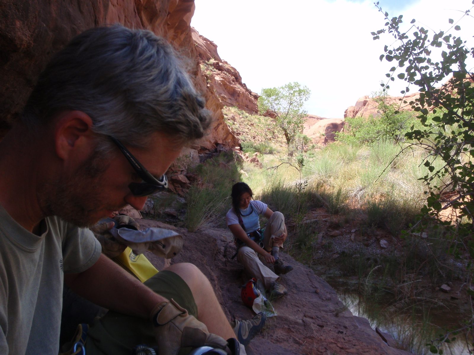 We found a shady spot to enjoy a little rest and a snack.