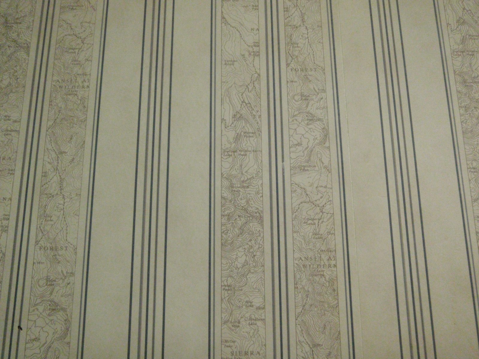 Cool map wallpaper in the Mobil Mart bathroom.