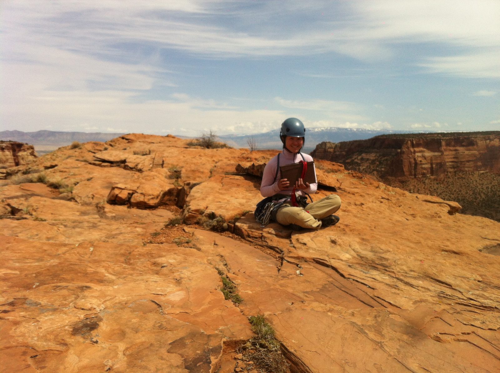 Monica, signing the summit register (kept in a somewhat less than watertight ammo box).