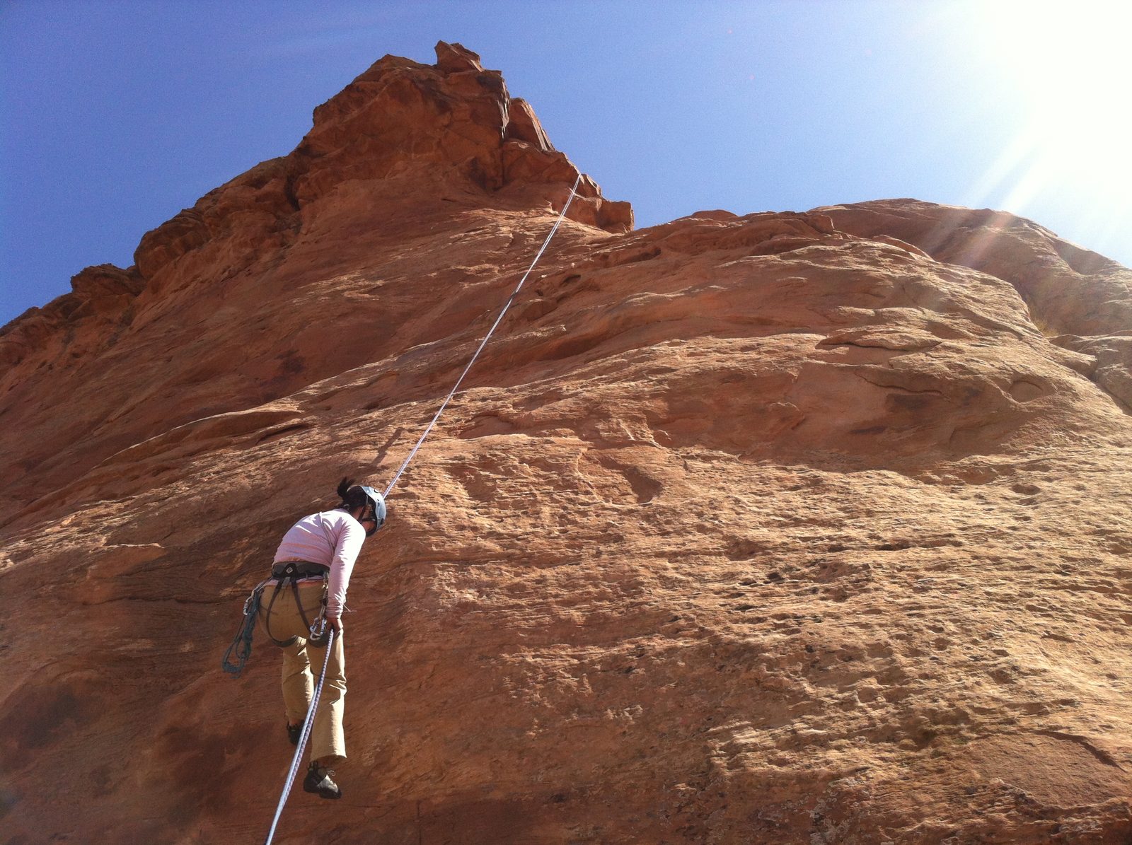 2 ropes tied together brought us back to the base of pitch 3 and lunchbox ledge.