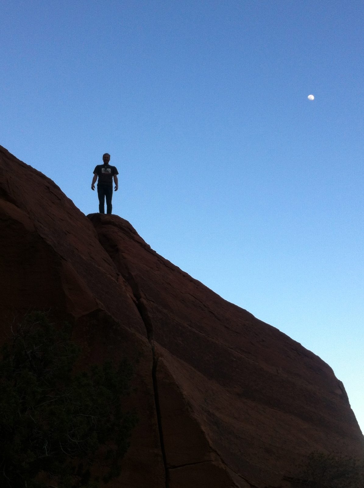 With the moon.
