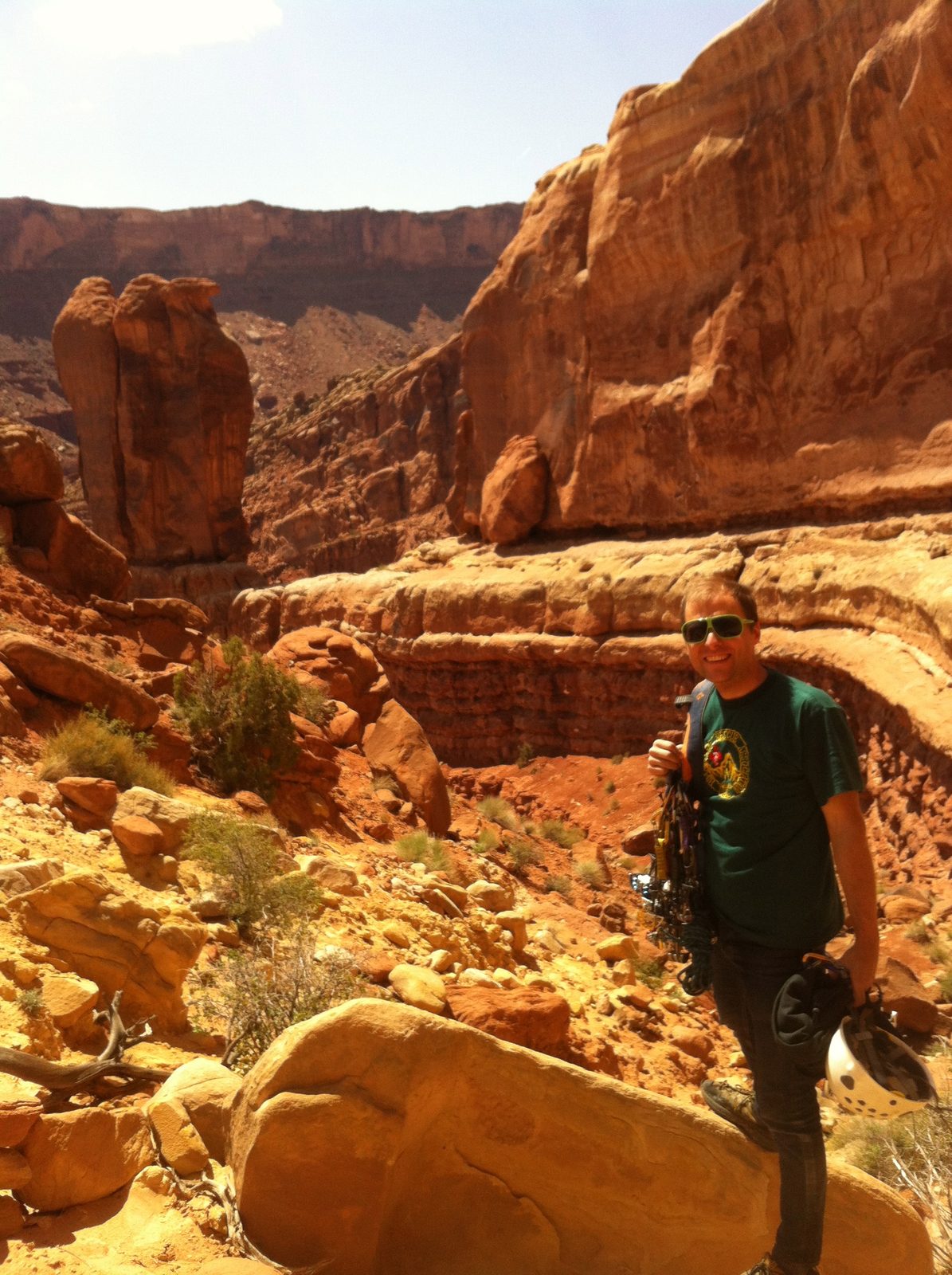 John and the 3 Penguins (far left). To access the climb we had to walk on the light colored...