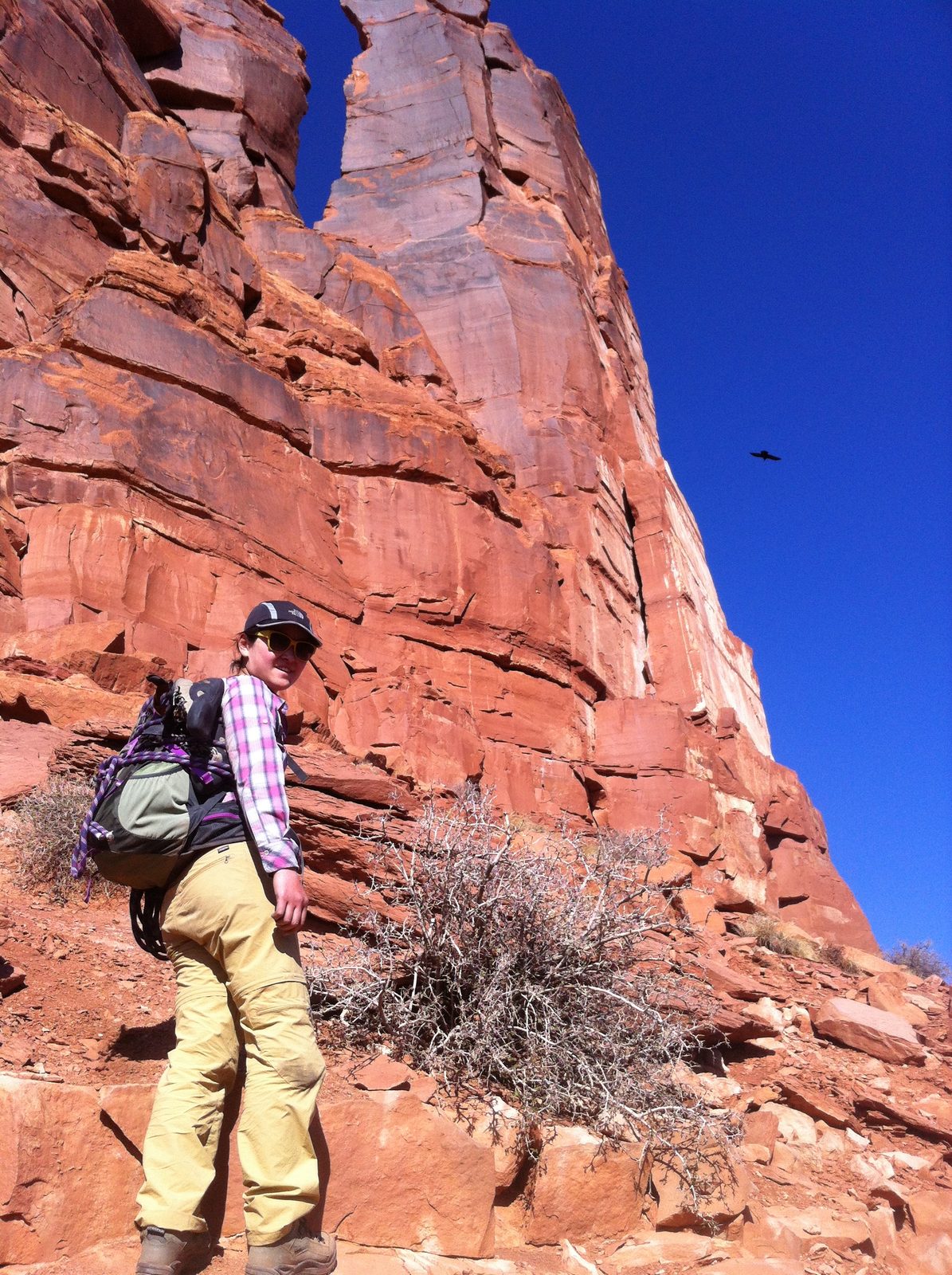 Monica and Sister Superior. We climbed up the face on the far right side of the tower.