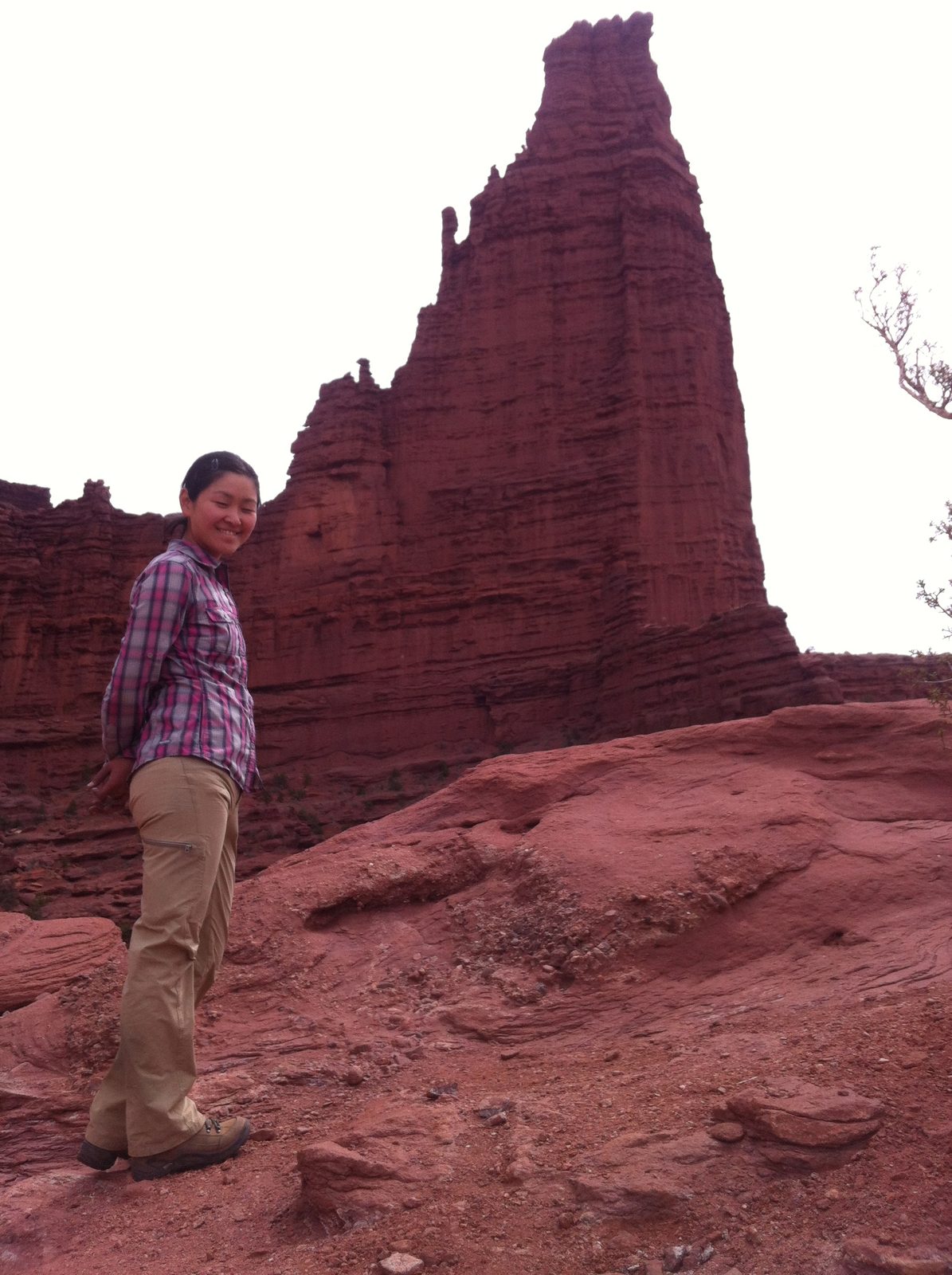 Monica with the Titan in the background. Apparently this formation has some famous but very...