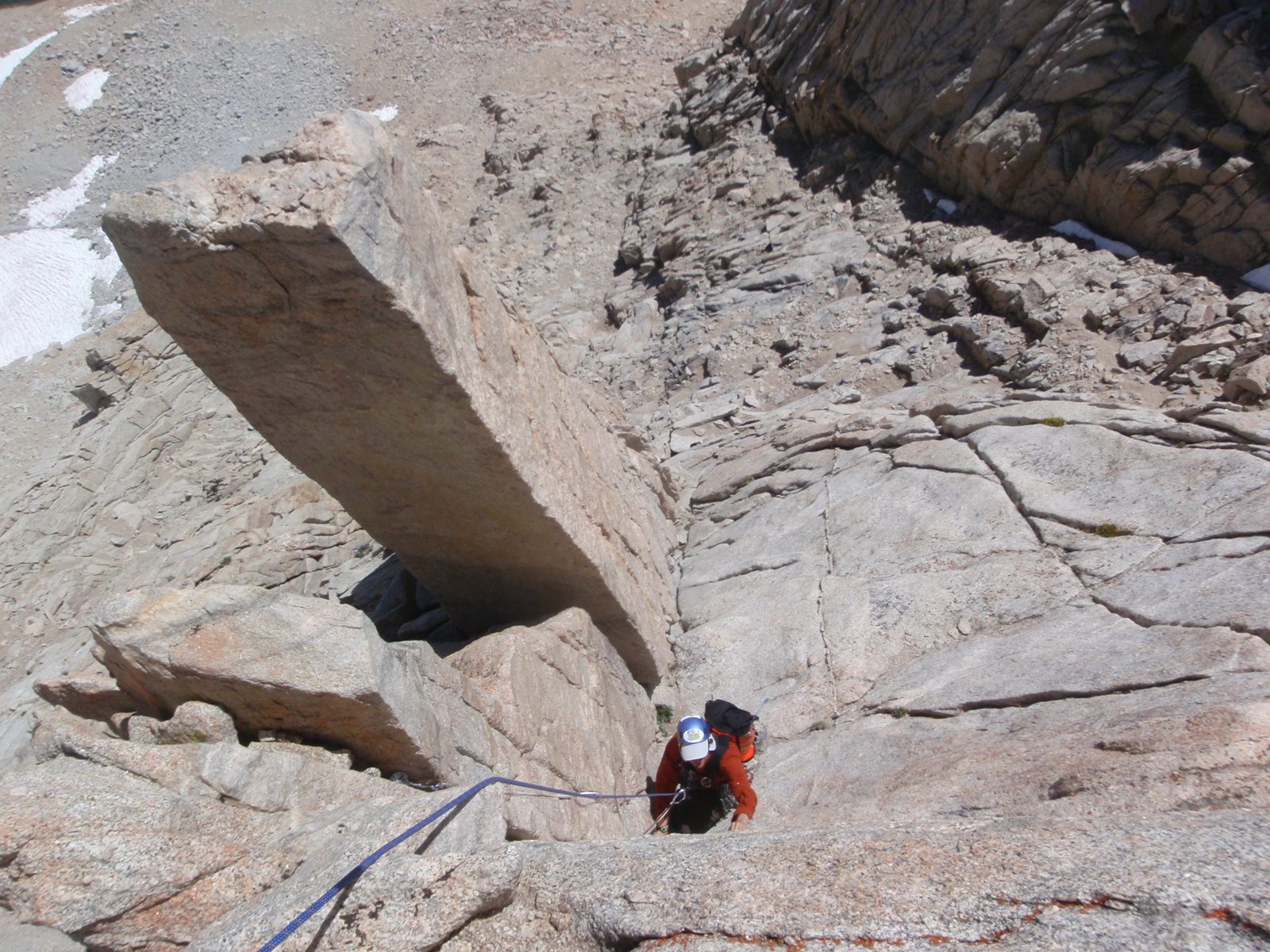 On the climb:  Joel follows on the first pitch (out of 13).  The biggest challenge of this climb...