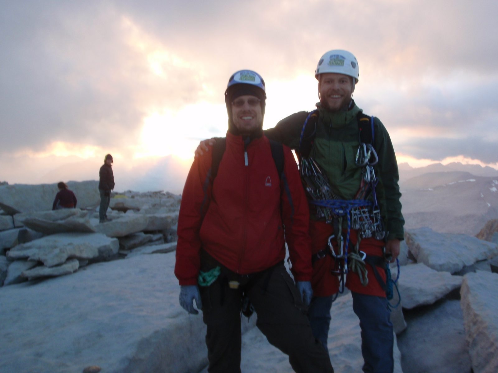 The last several hundred feet (pitches 9-13) were easy enough that we were comfortable unroping...