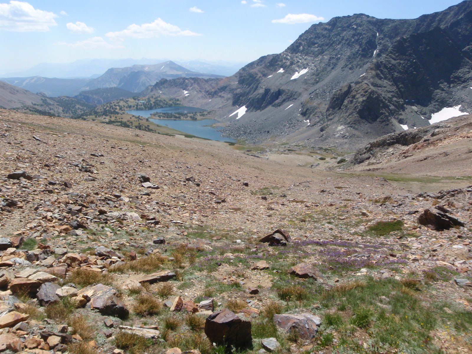 Walking down from Koip Pass toward Parker Lake.