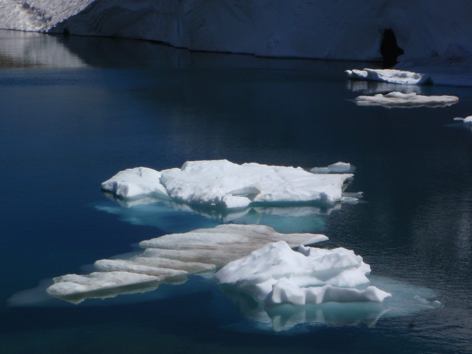 What a beautiful lake!  Crunchy jagged icebergs submerged in inky blue water.  Now I know where...