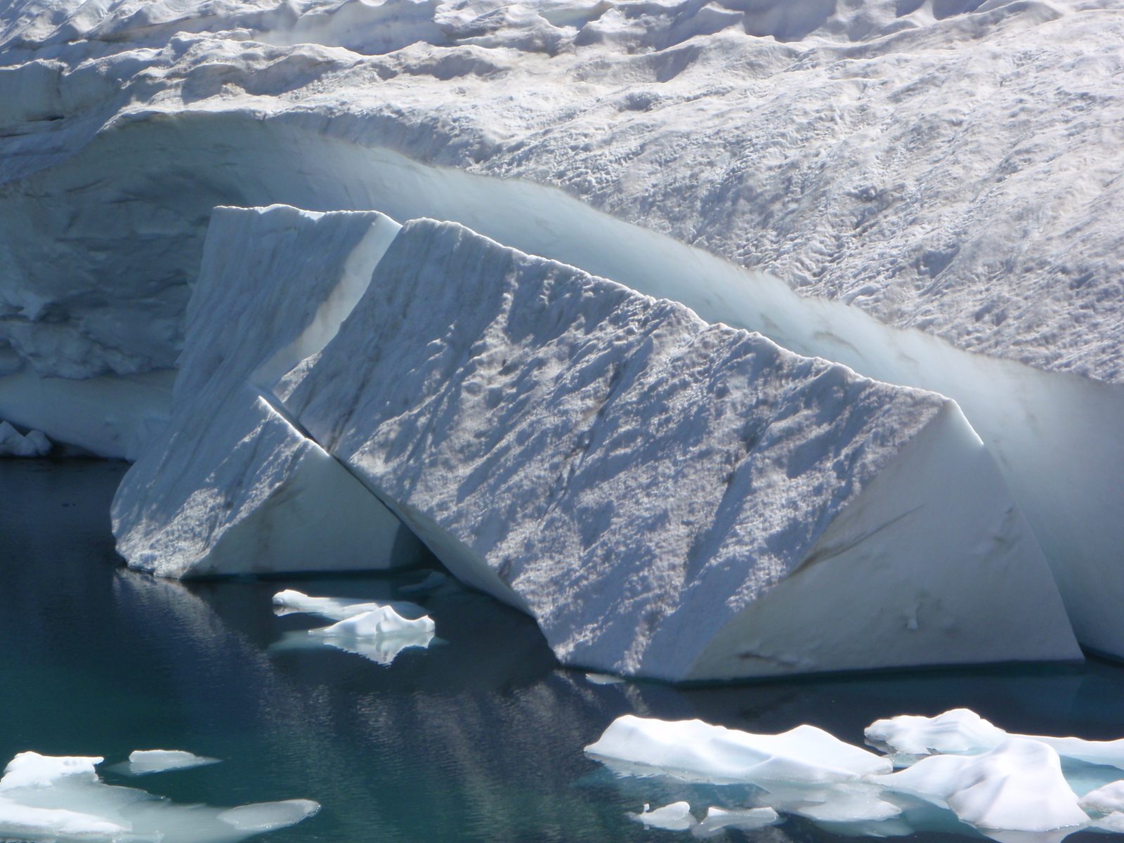 A beautiful section of glacier which has pulled away but seemed to still be attached to...