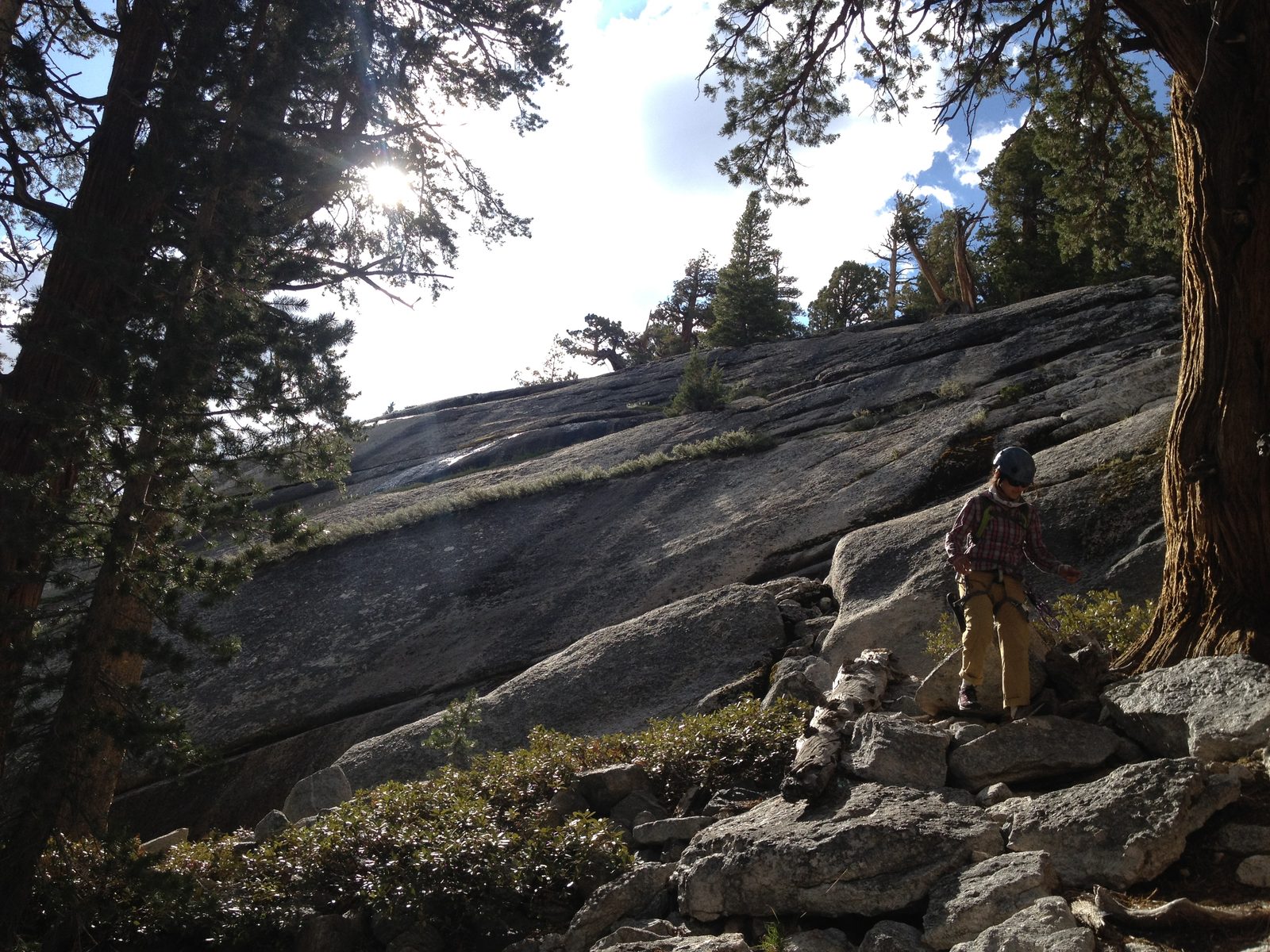 Coming down off the slabs from Lembert Dome.