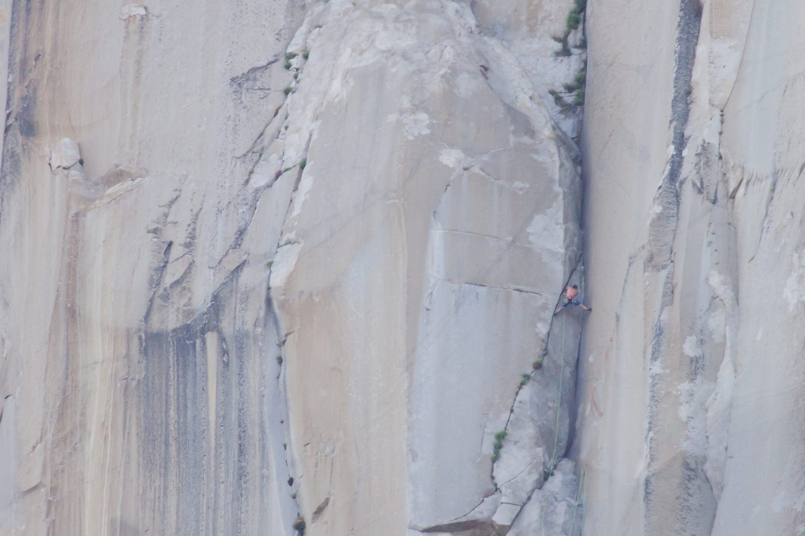 Awkward 5.11c stemming finish to Pancake Flake. With over 2000 feet of vertical climbing behind...