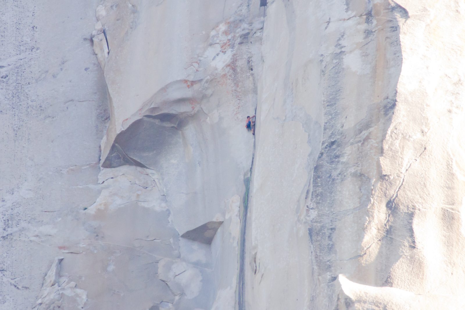Alex, somewhere around Changing Corners (the hardest part of the route if climbed free) but this...