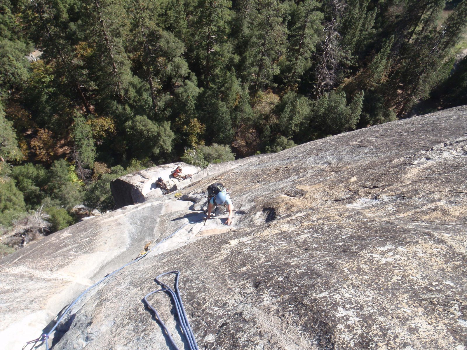 Monica, getting near the top of pitch 3.