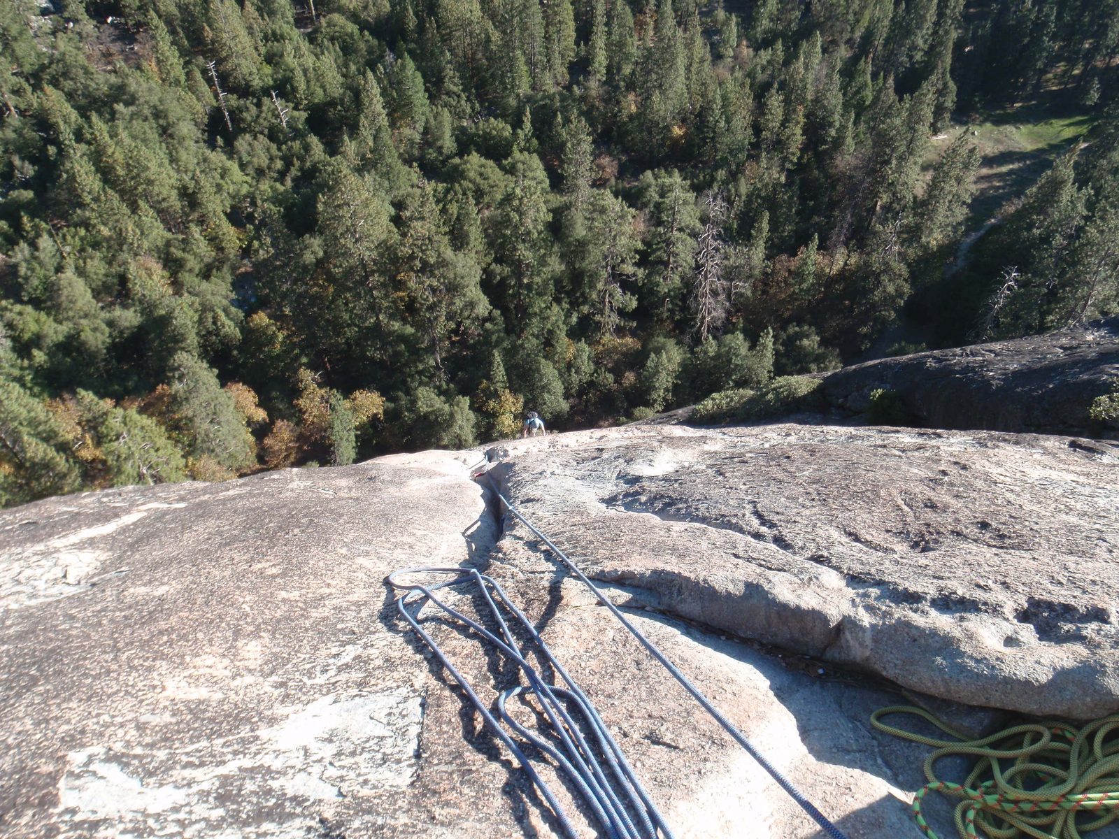Monica, climbing pitch 4 of Nutcracker.