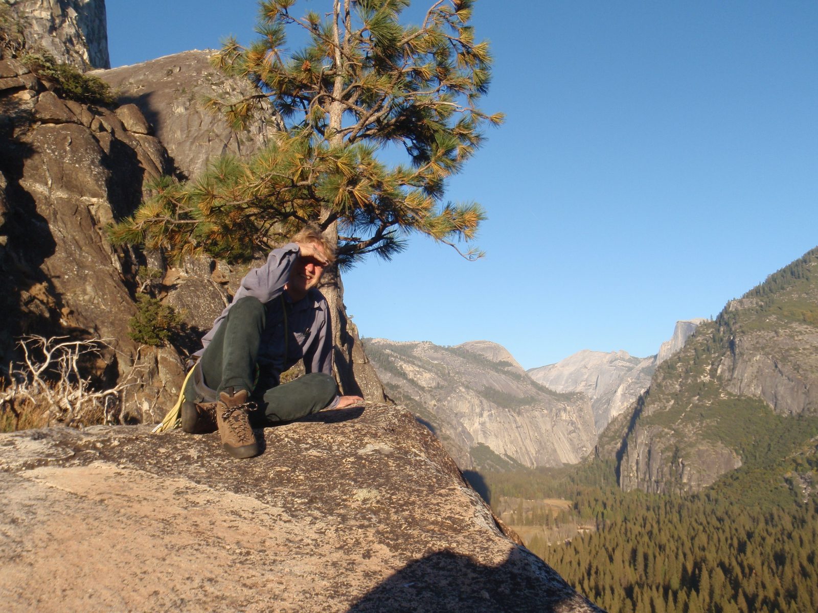 Marlin, at the top of Nutcracker (5.8). A fun day, and a lot longer than we were expecting.