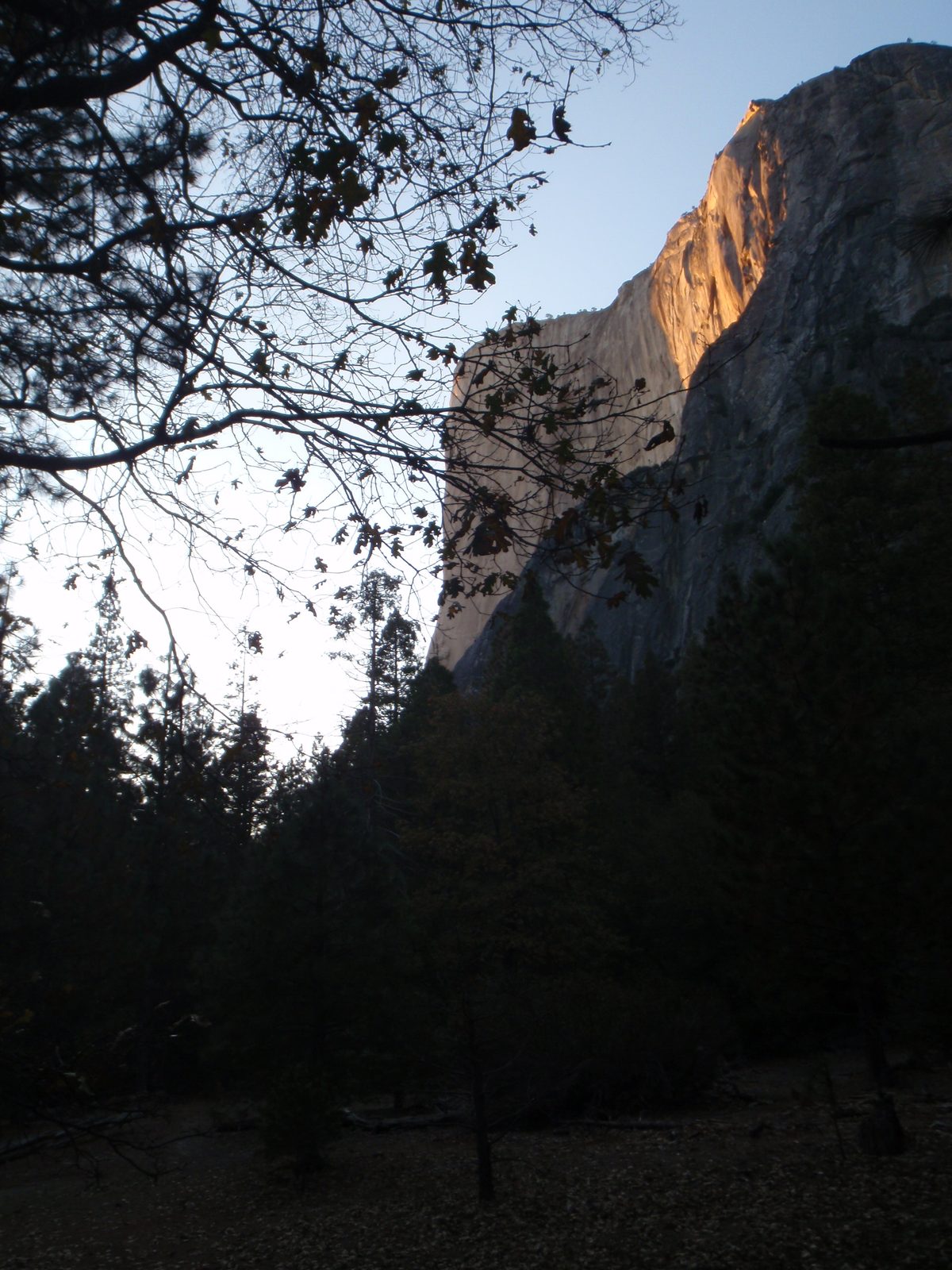 East Buttress of El Cap silhouetted against the main wall.