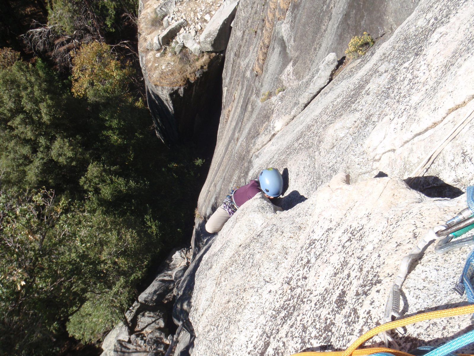 Getting inside the off-width.