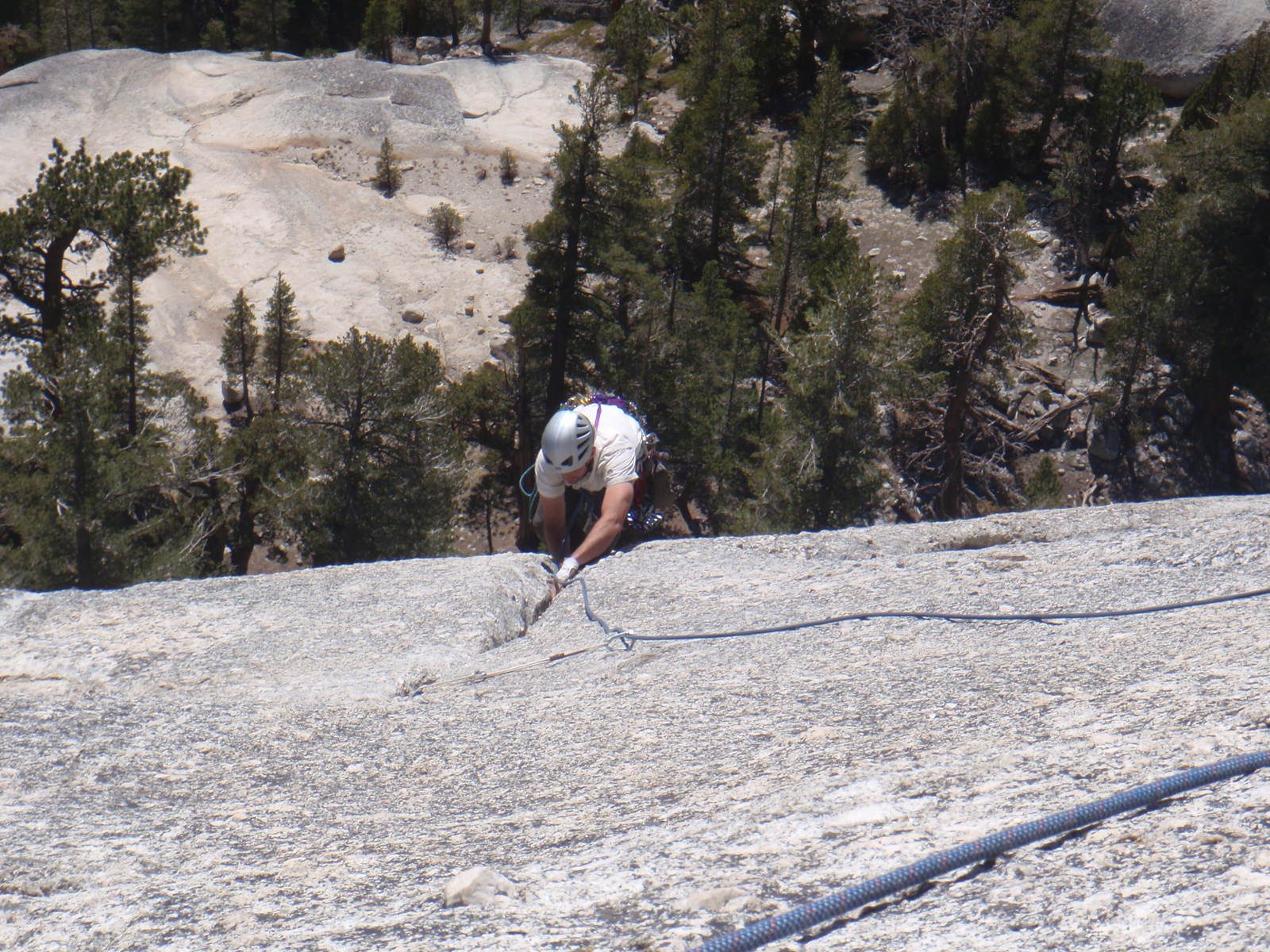 Jay coming up pitch 4, on relatively moderate terrain.
