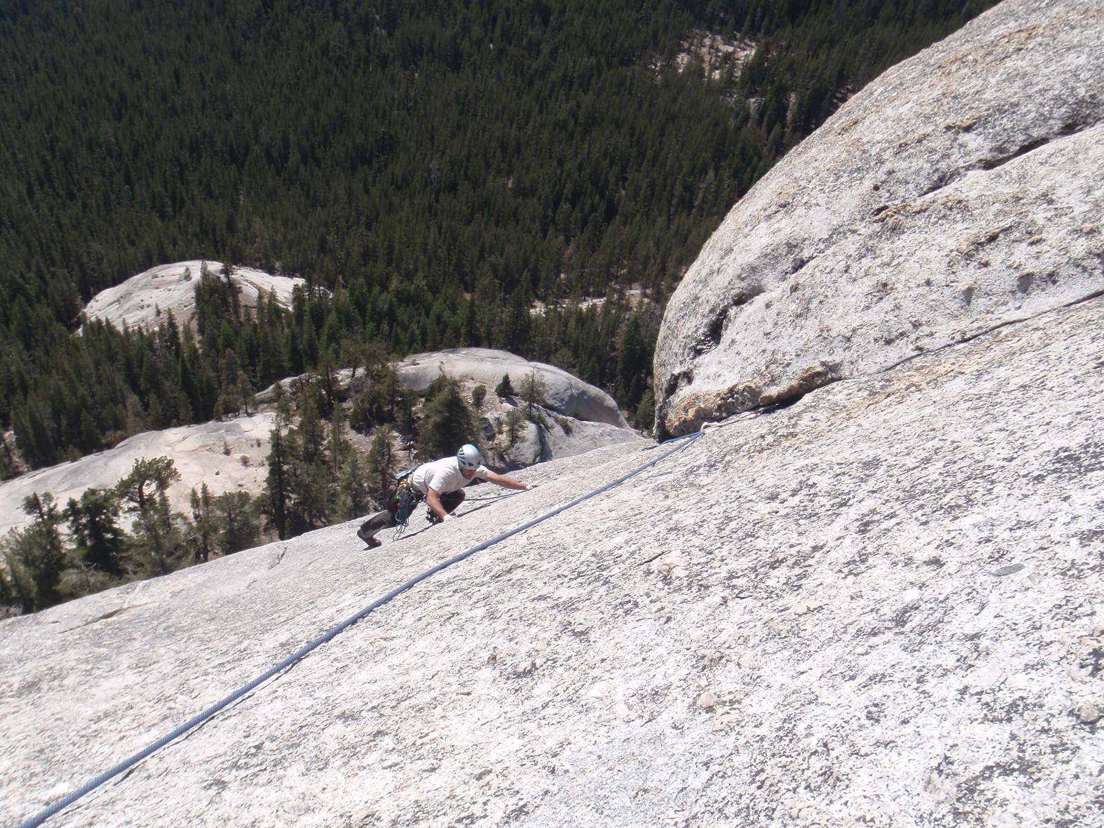 Jay working on his Tuolumne edging skills. Next time we'll have to go try the John Bachar...
