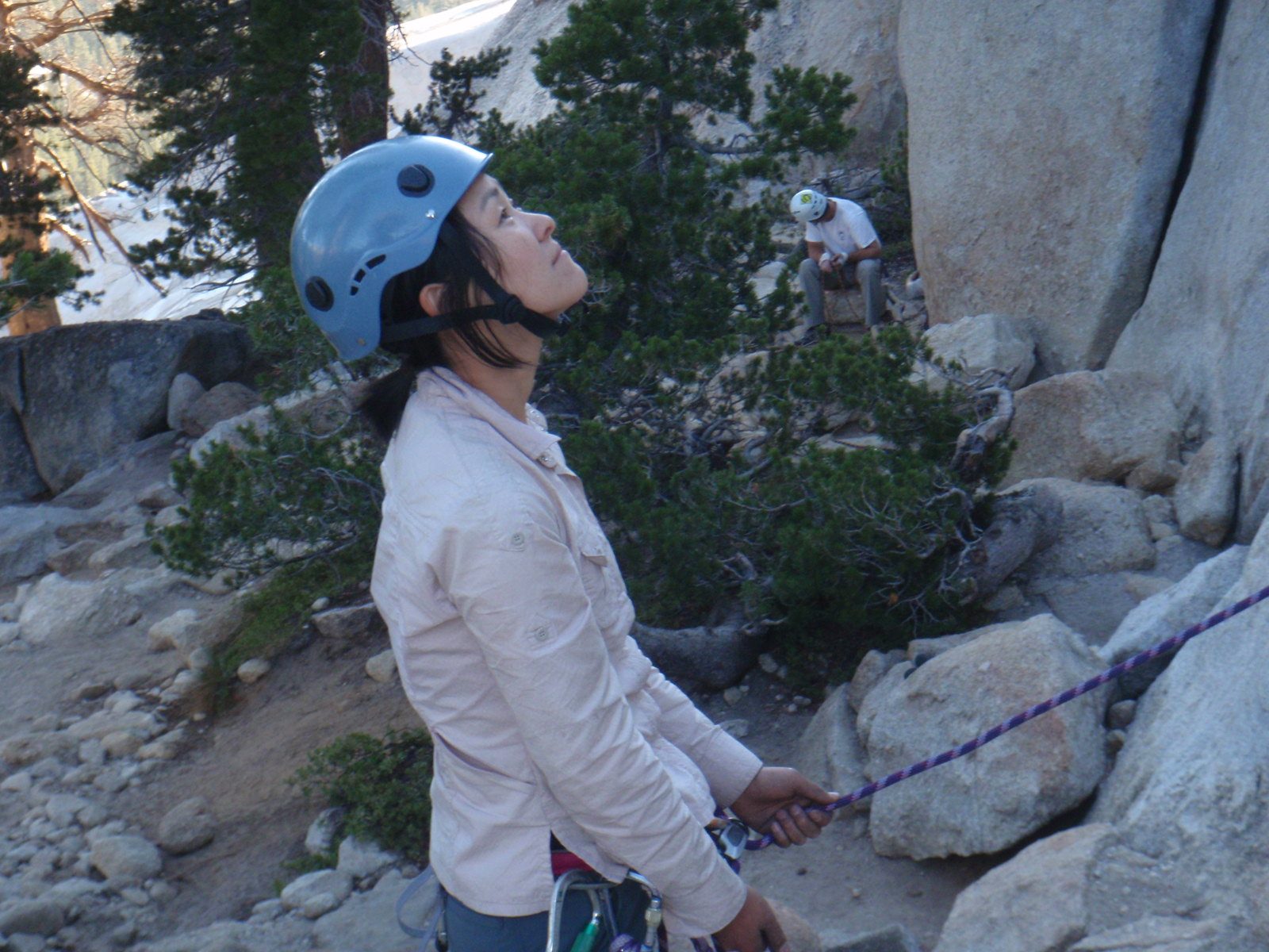 Monica, always the patient belayer.