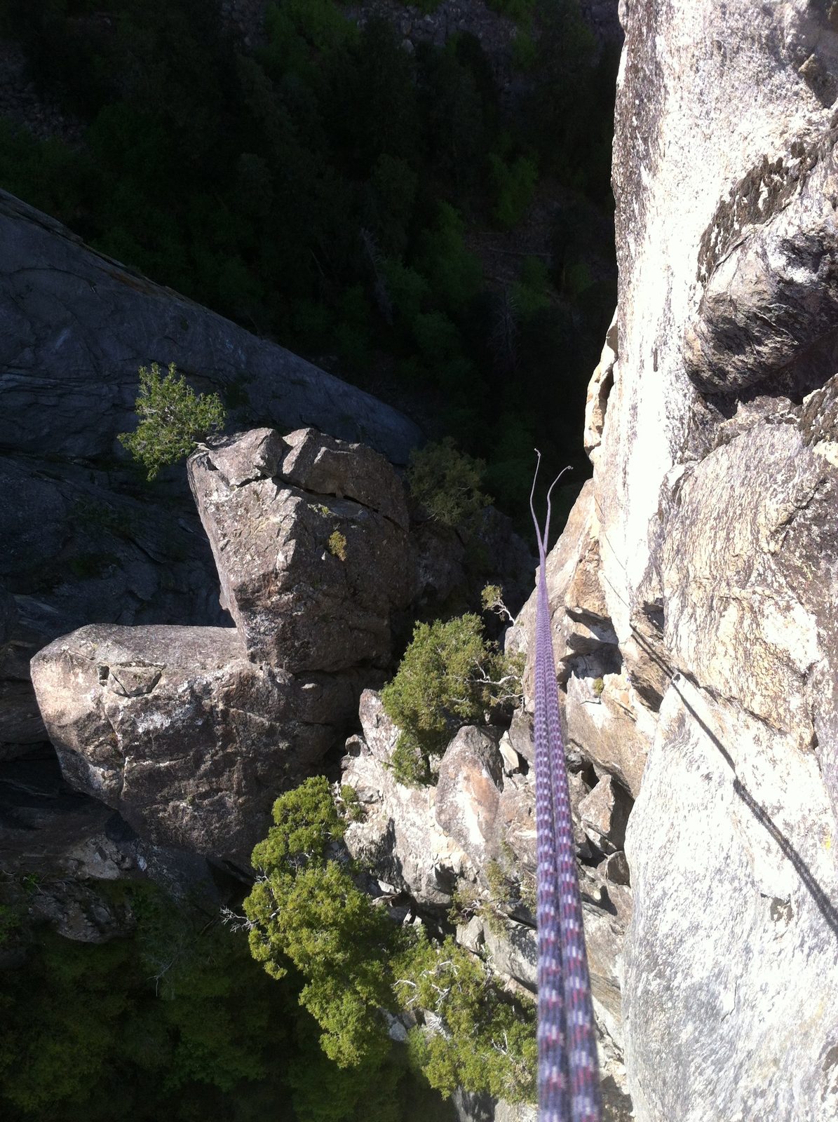On rappel on the way back down. This route was steep! I almost couldn't reach the wall when I...
