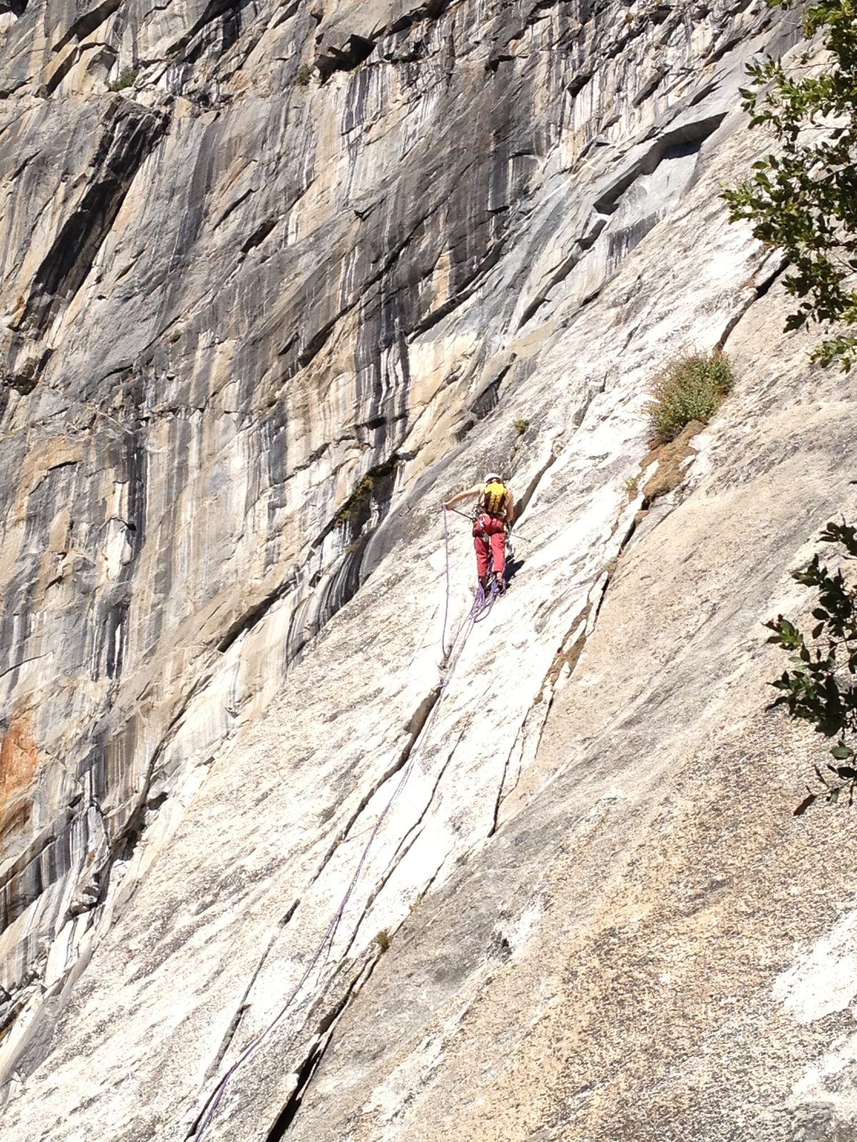 John, baking in the sun at the top of pitch 3 of Super Slide (5.9).