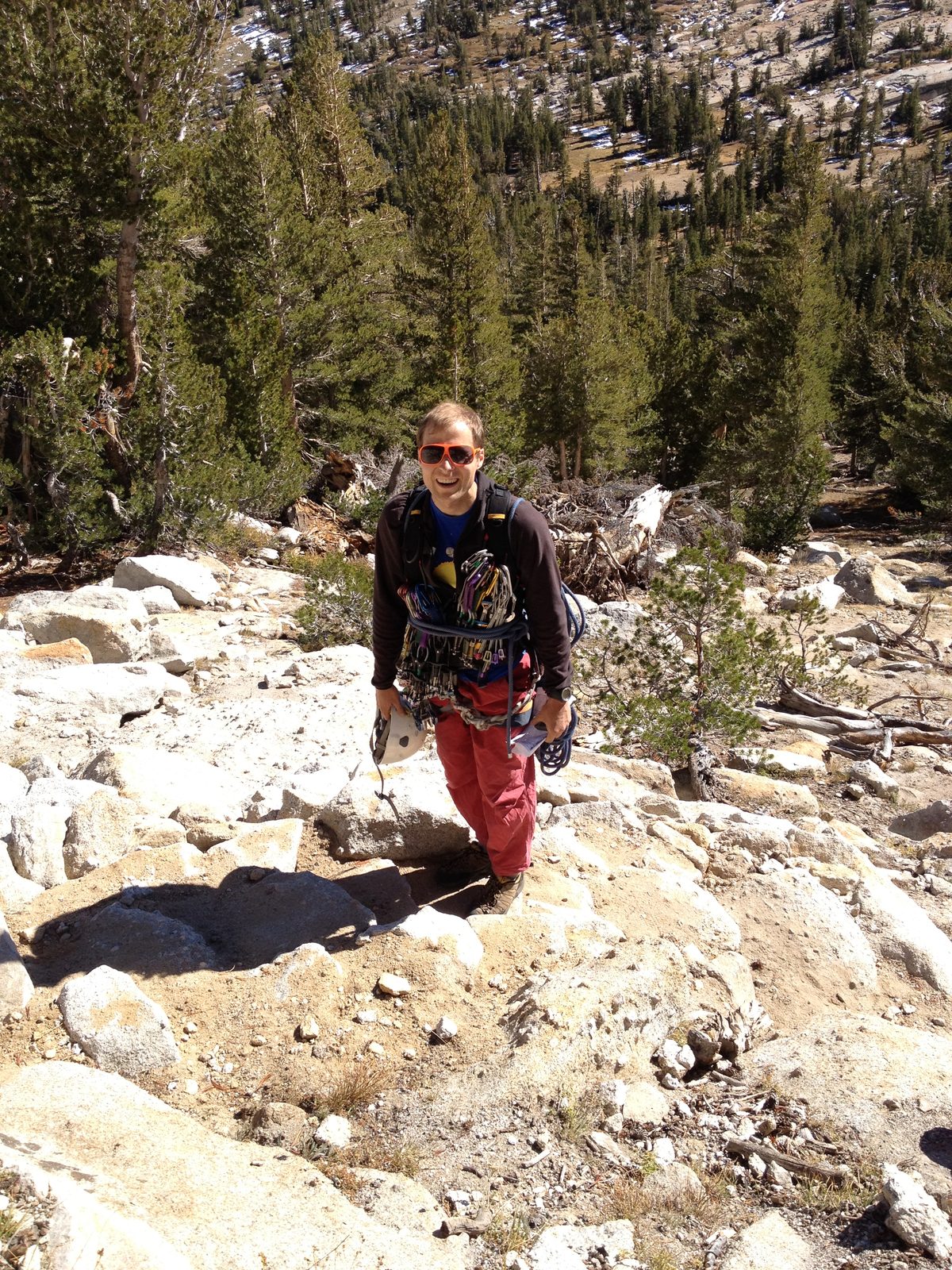 John at the base of Cathedral Peak.