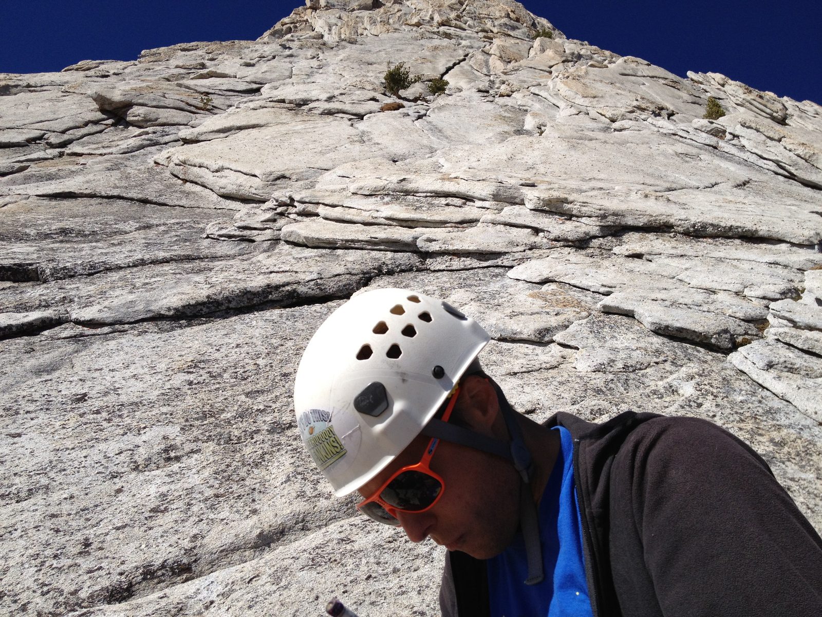 Suiting up to climb.