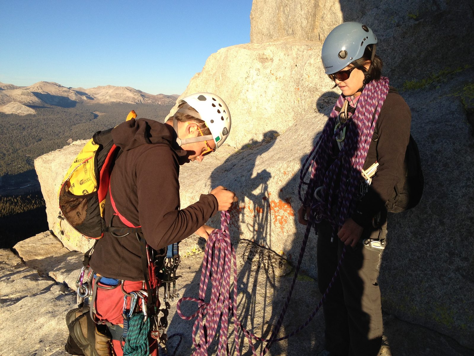 John and Monica sort out the second rope.