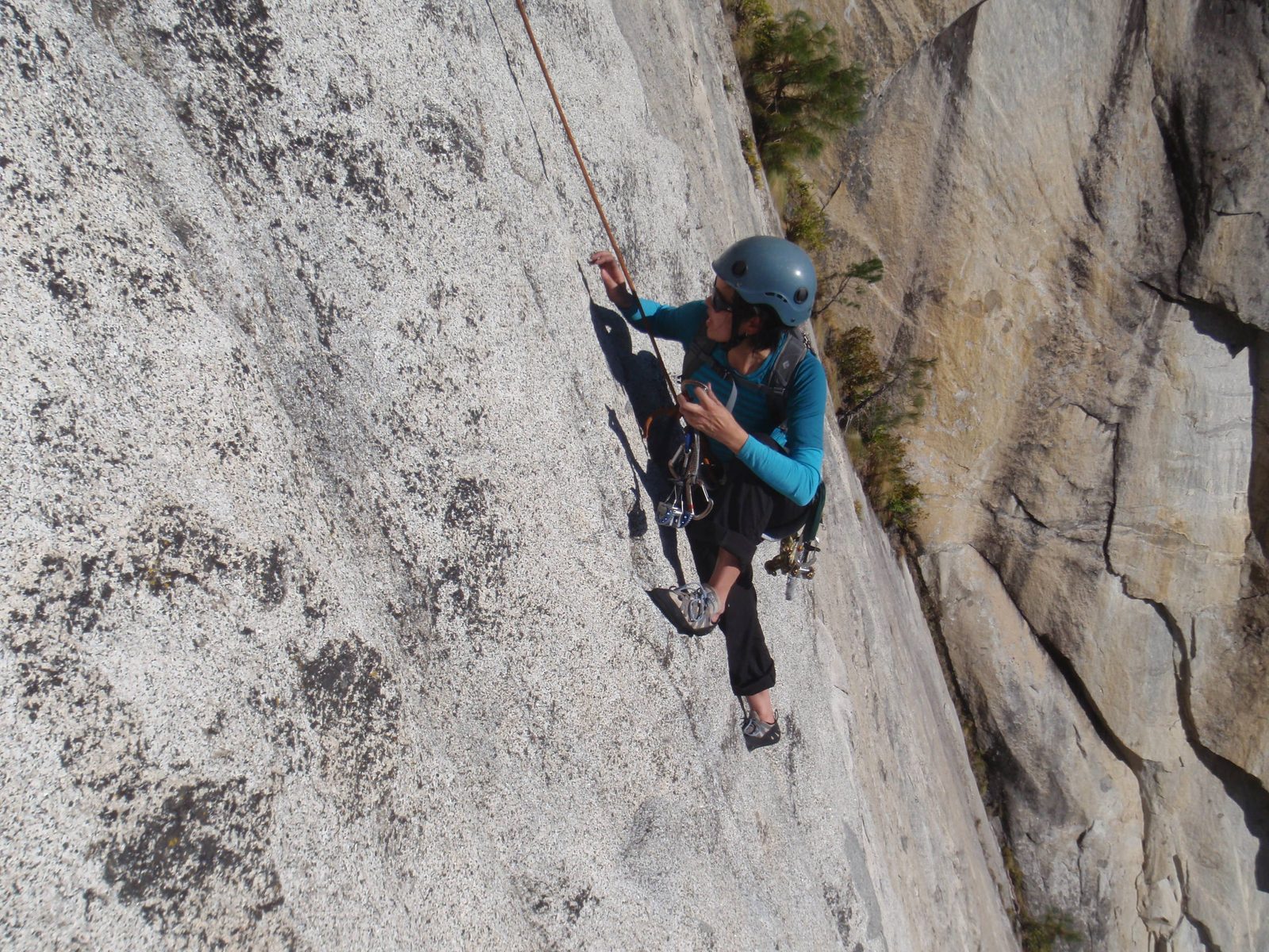 Jen following on pitch 4 of Super Slide (5.9) I was able to get these photos while on rappel as...