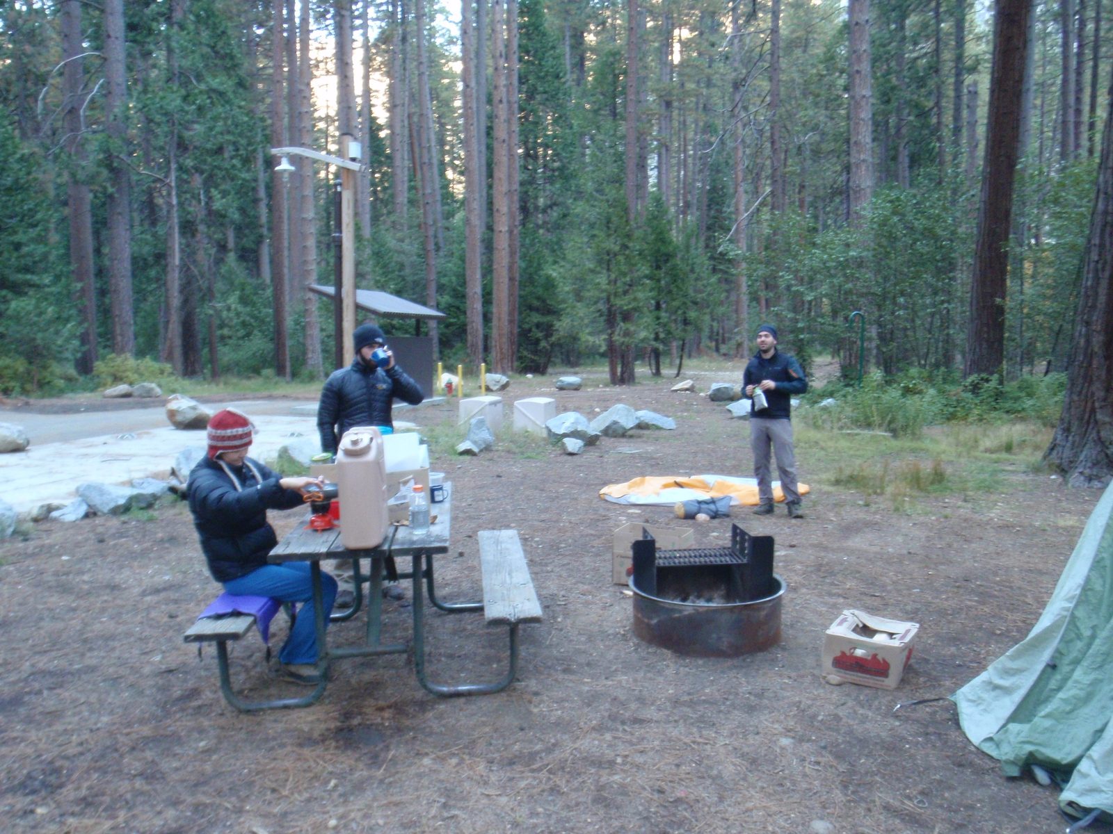 Our campsite at Lower Pines in Yosemite Valley, right before my camera ran out of batteries....
