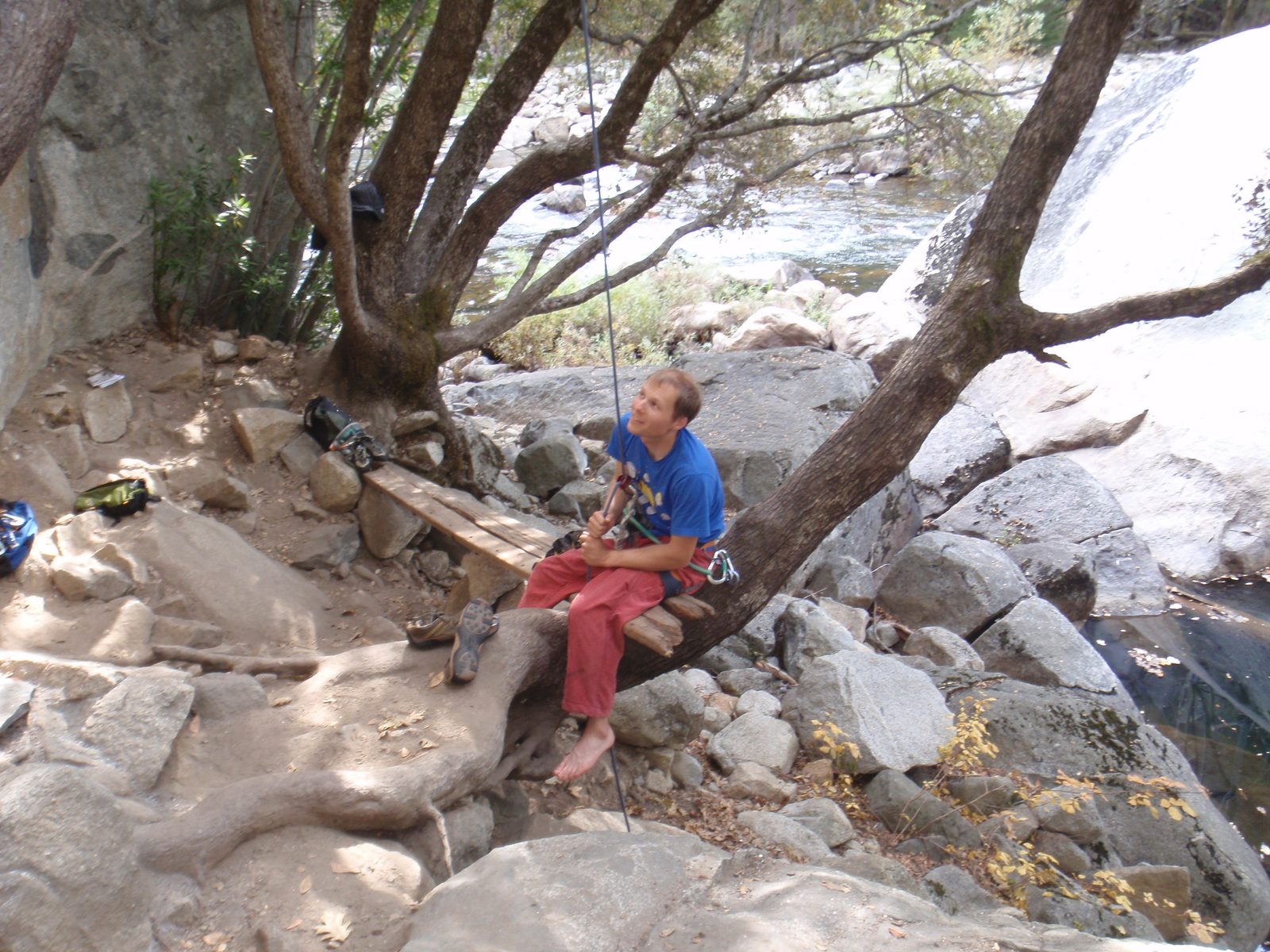 Belaying from the grandstands...