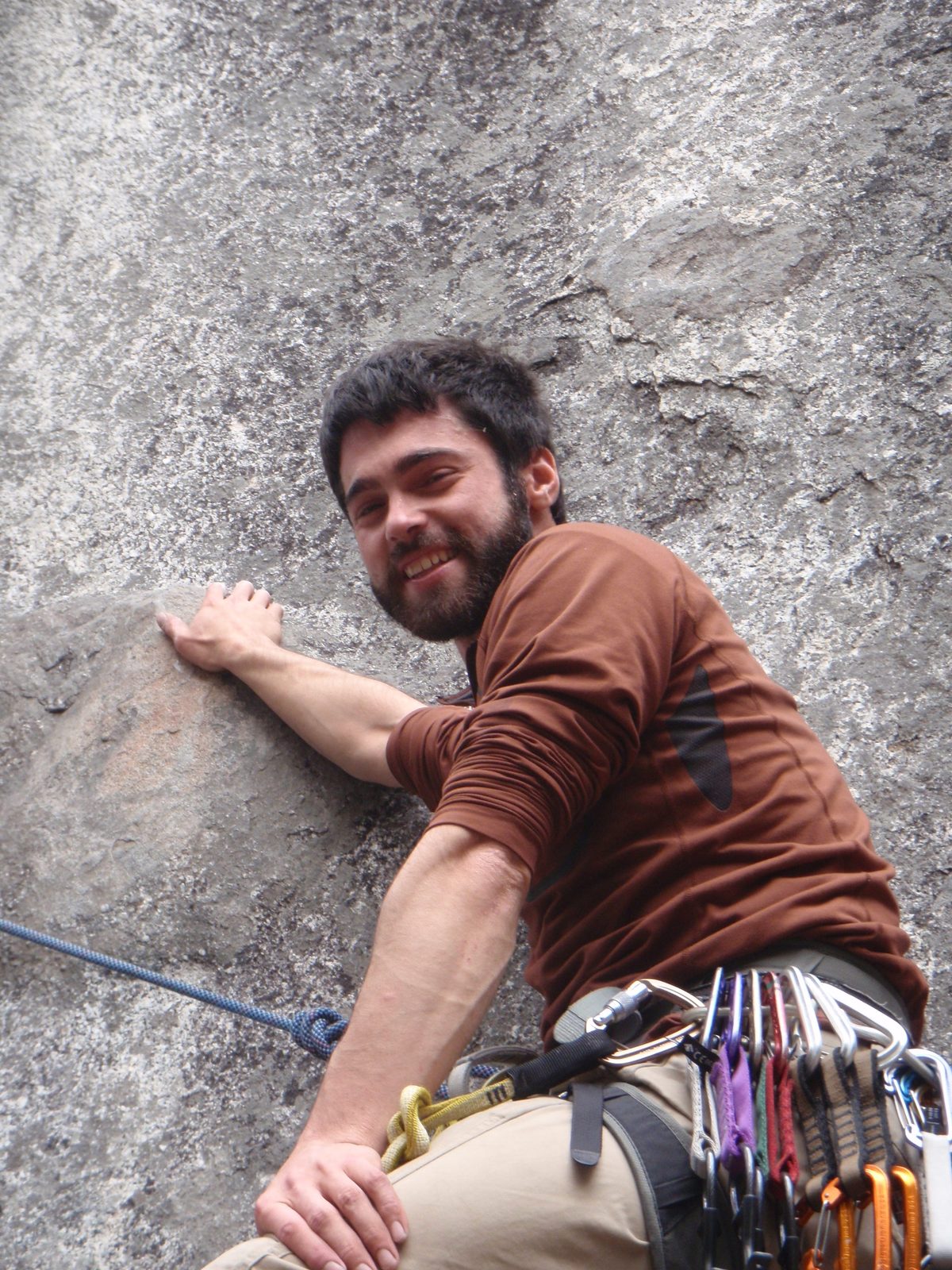 Alex sweating it out on New Diversions wall. I think the climb was New Deviations (5.9).