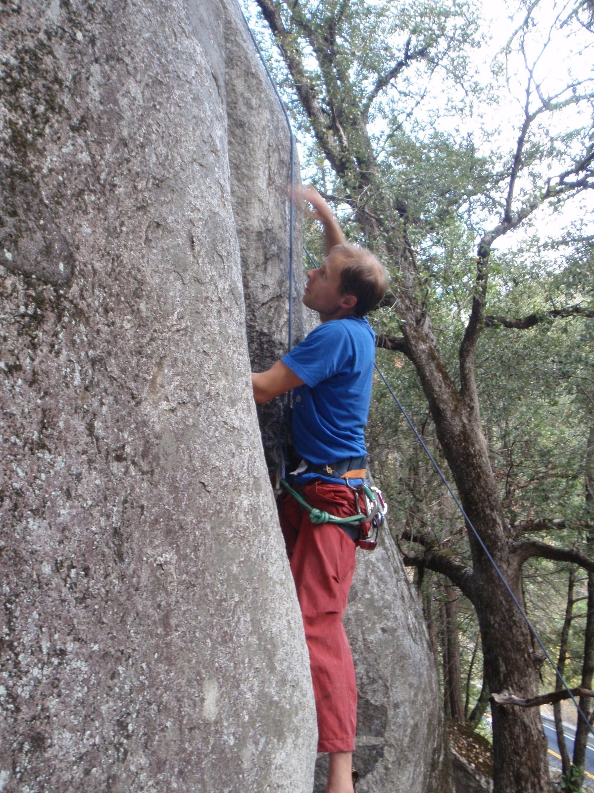 John, taking a stab at Conductor Crack (5.10d) across the street from Generator Crack.