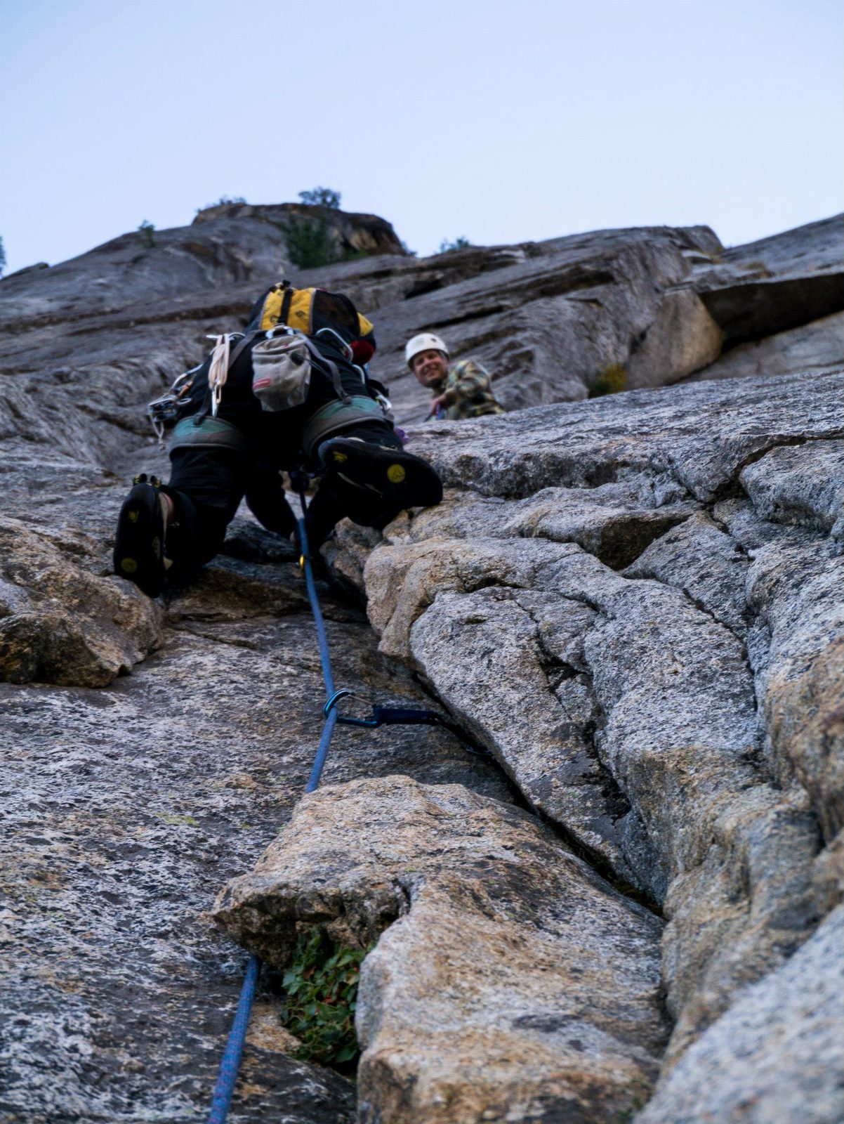 An oldie but a goodie... Monica climbing a pitch 4 or 5 of Central Pillar of Frenzy (5.9) while...